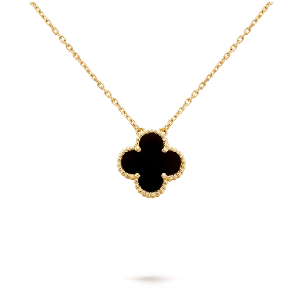 Van Cleef & Arpels Vintage Alhambra pendant (Onyx) Yellow Gold