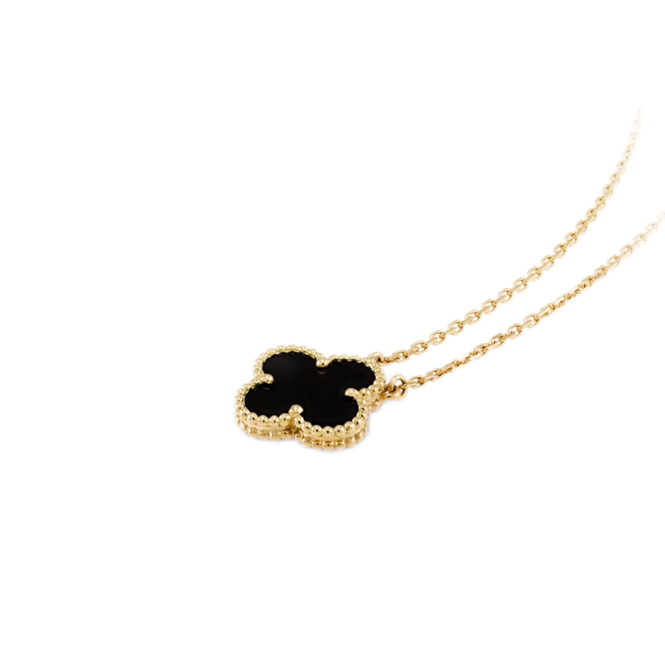 Van Cleef & Arpels Vintage Alhambra pendant (Onyx) Yellow Gold