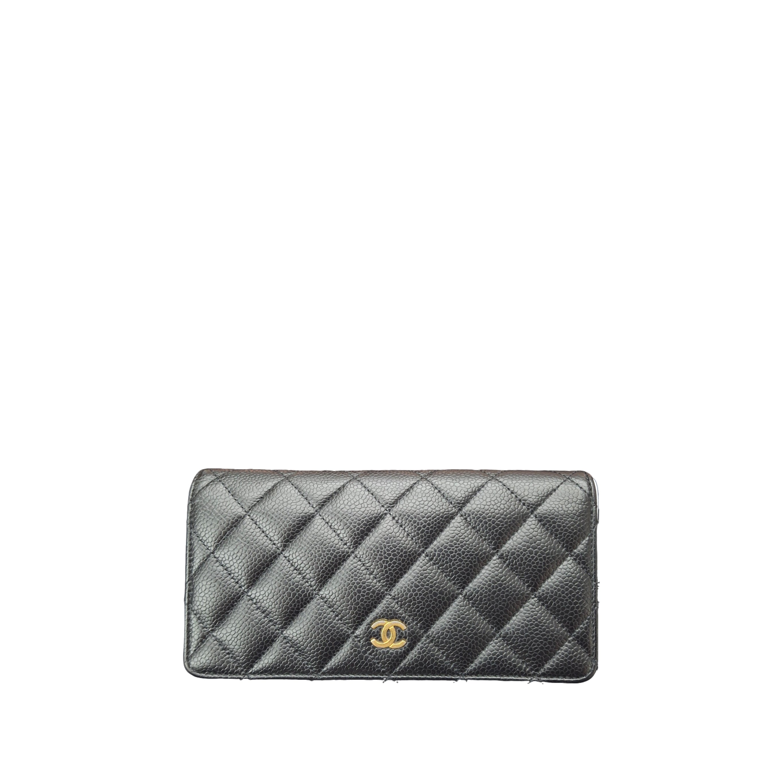 Chanel Caviar skin ZIP wallet (Black)