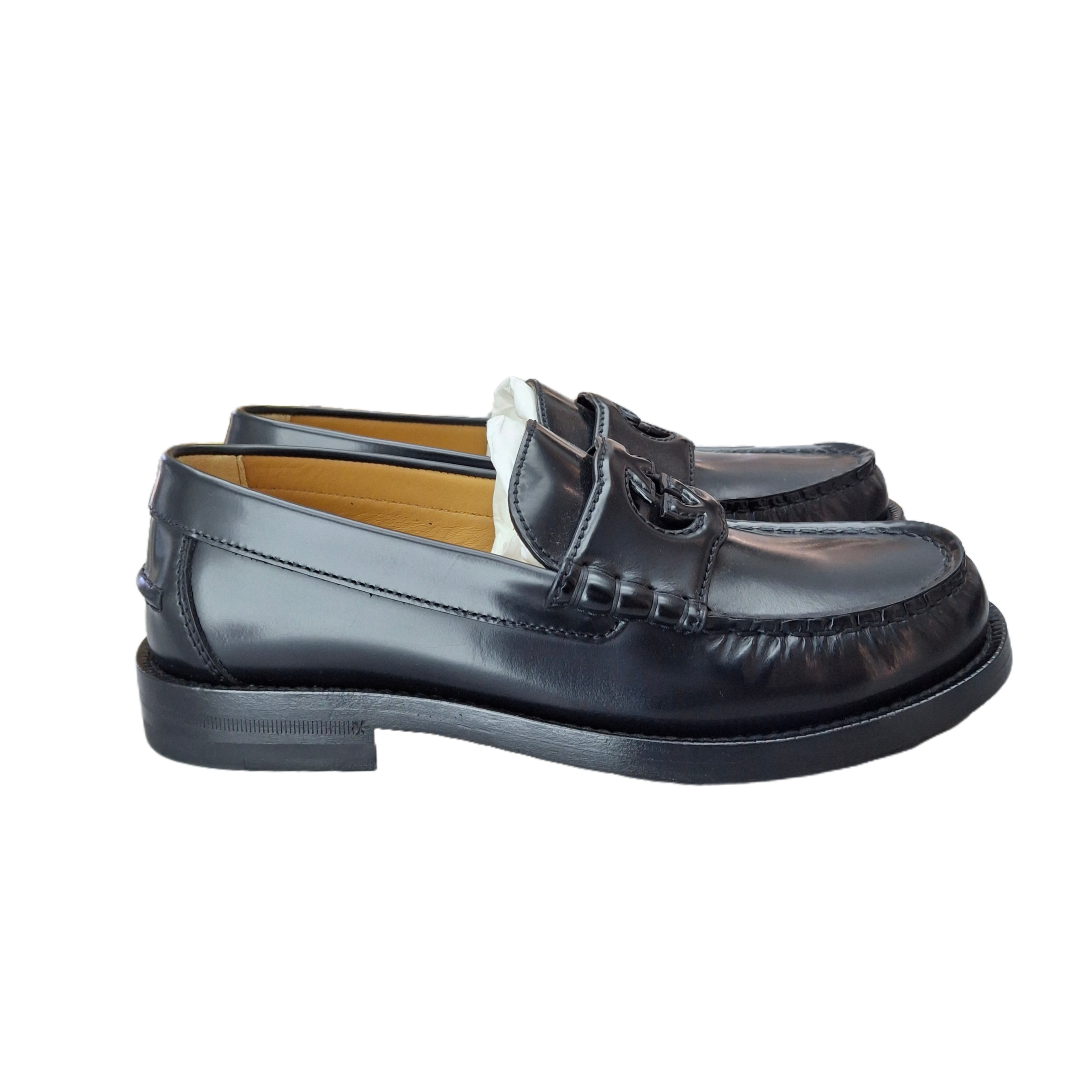 Gucci Interlocking G leather loafers (Black) 35