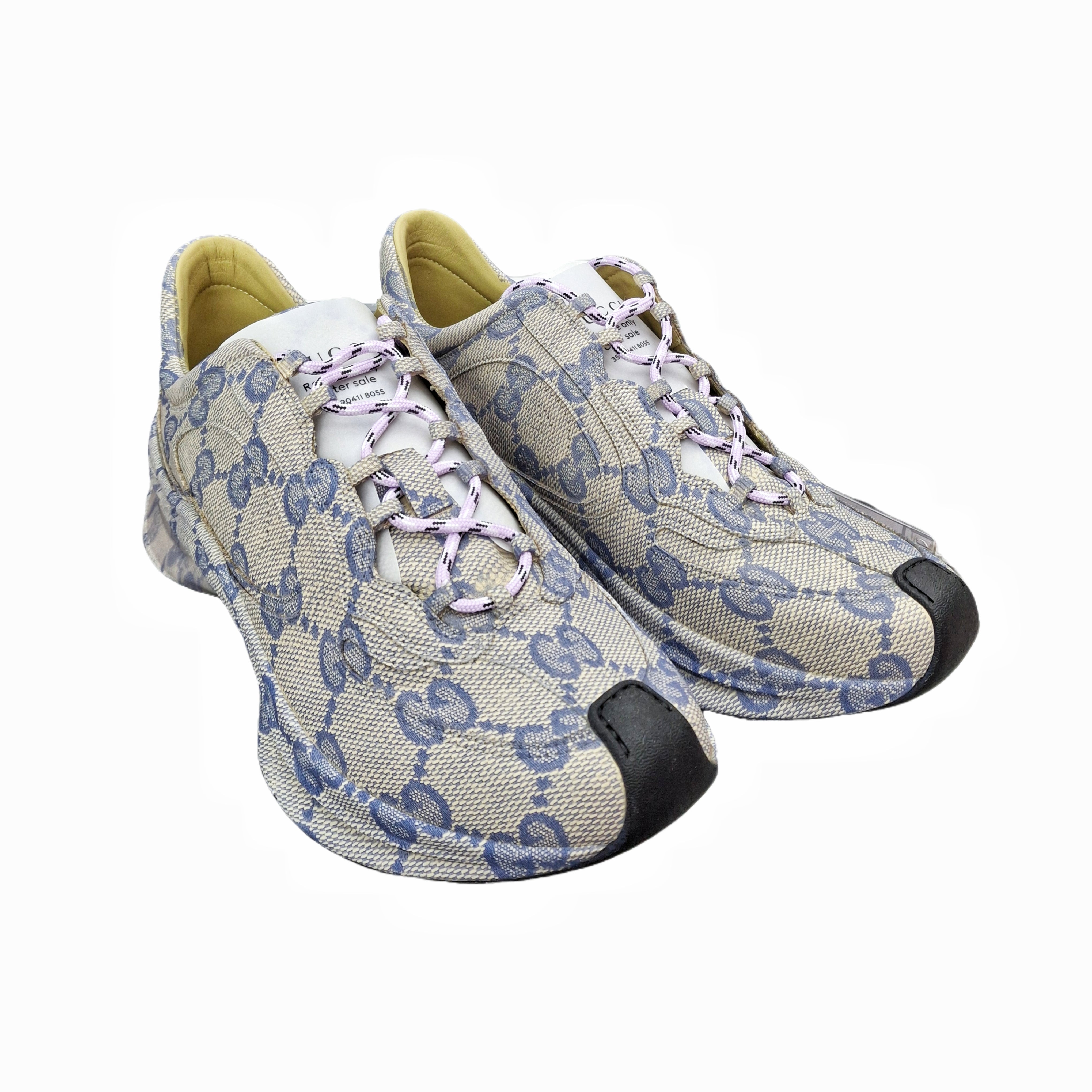 GUCCI GG Printed Monogram lace-up sneaker (Beige/Blue) 41