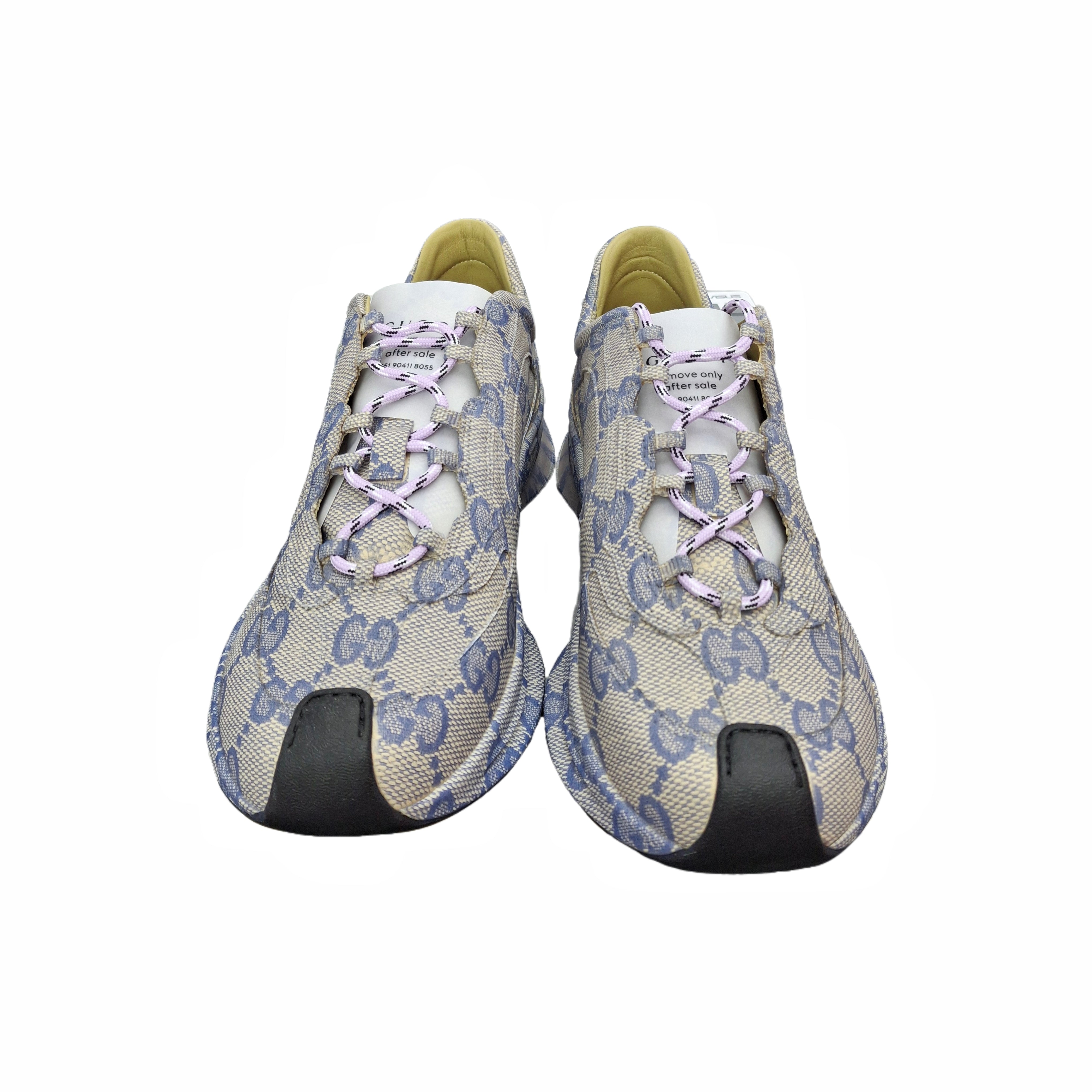 GUCCI GG Printed Monogram lace-up sneaker (Beige/Blue) 41