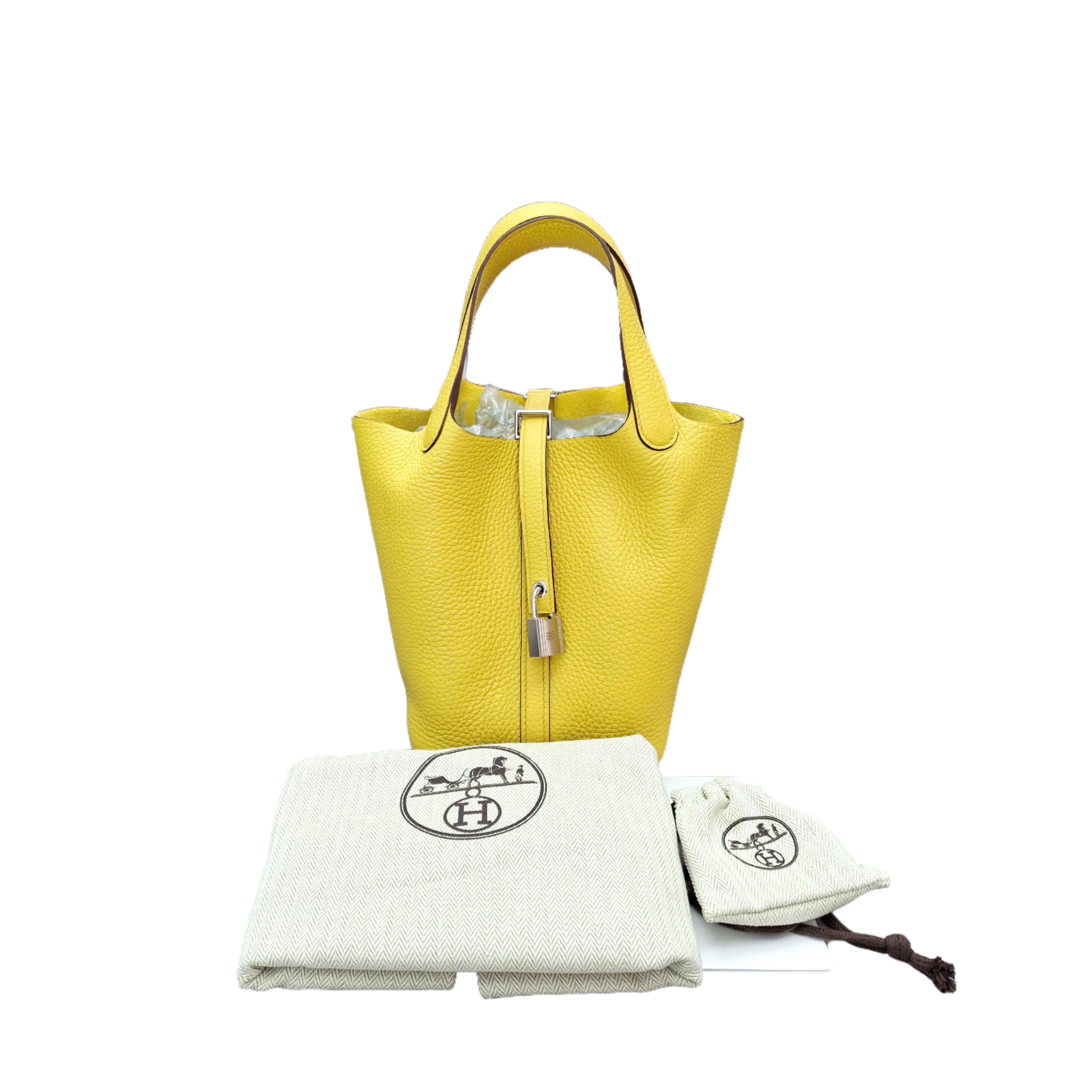 HERMÈS Picotin Lock 18 Bag SHW Soleil (Circus Yellow) B Stamp