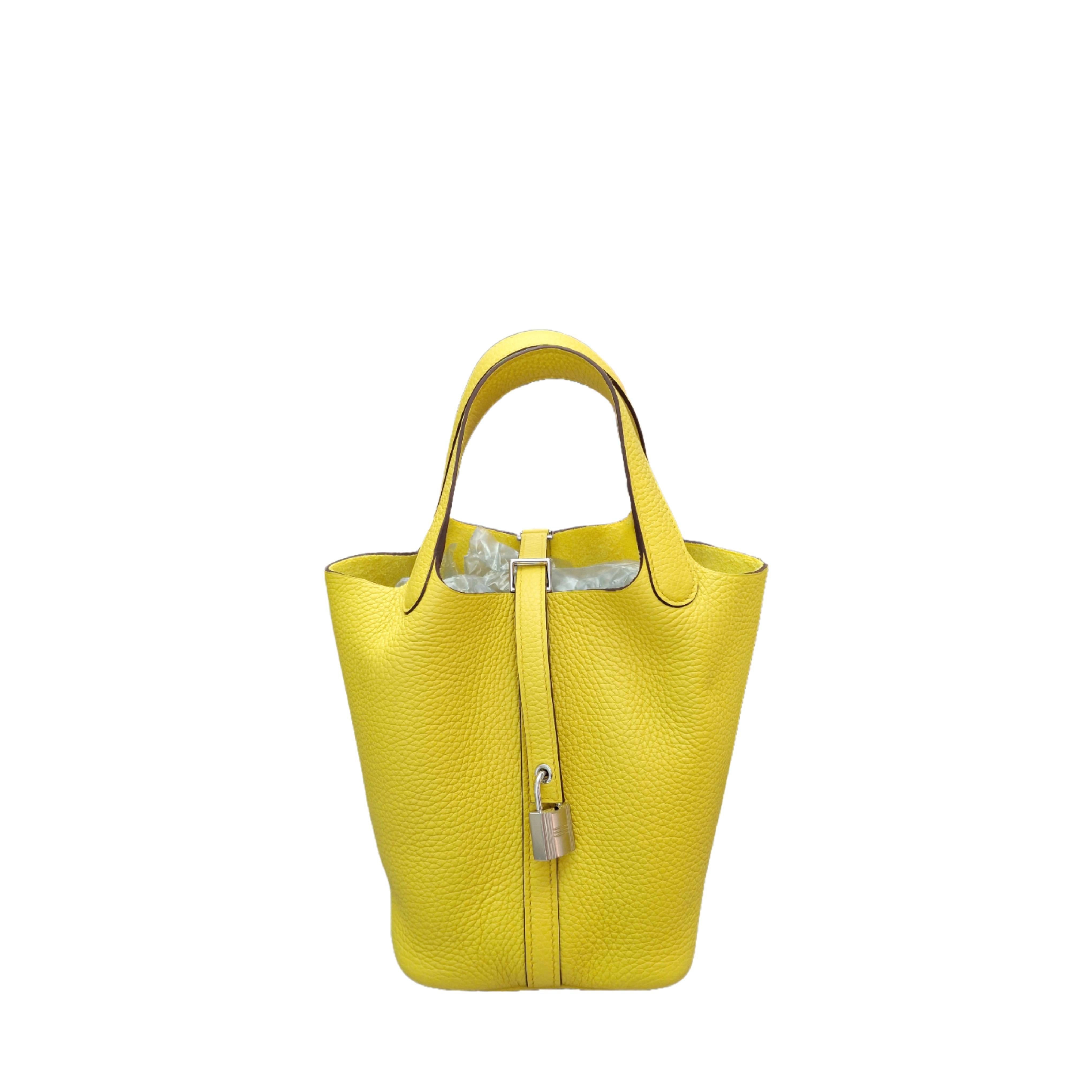 HERMÈS Picotin Lock 18 Bag SHW Soleil (Circus Yellow) B Stamp