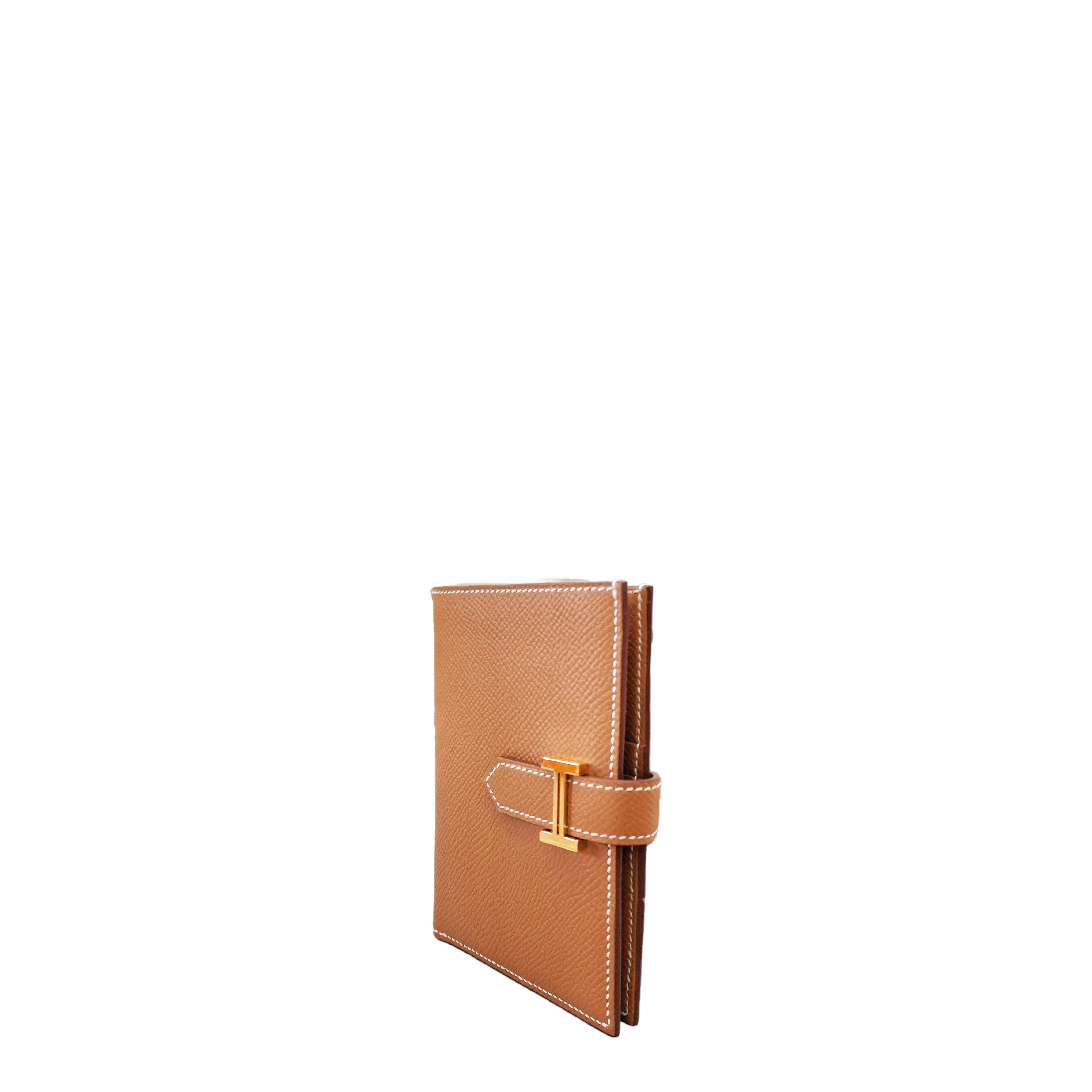 Hermès Bearn Compact wallet GHW Epsom Gold B Stamp