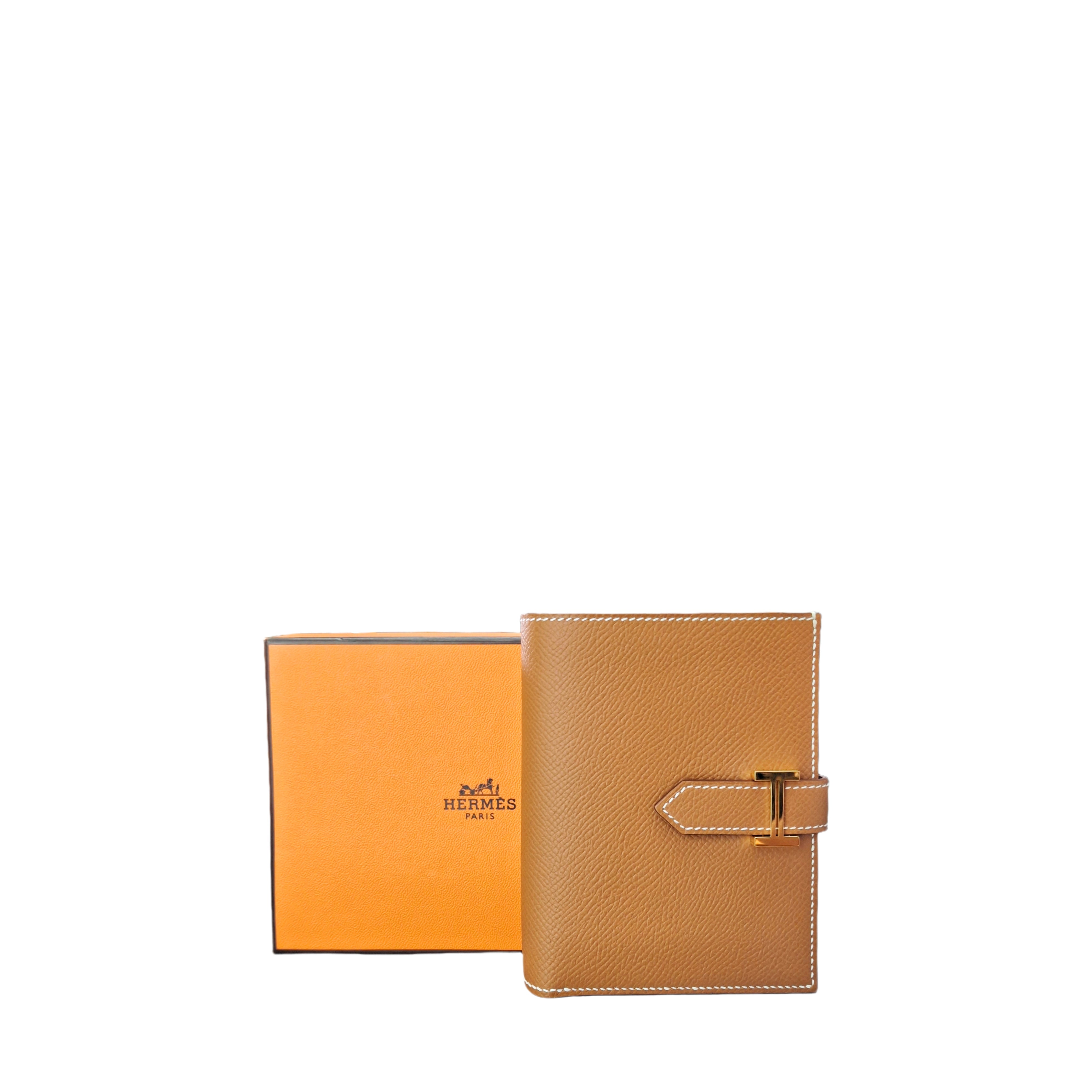 Hermès Bearn Compact wallet GHW Epsom Gold B Stamp