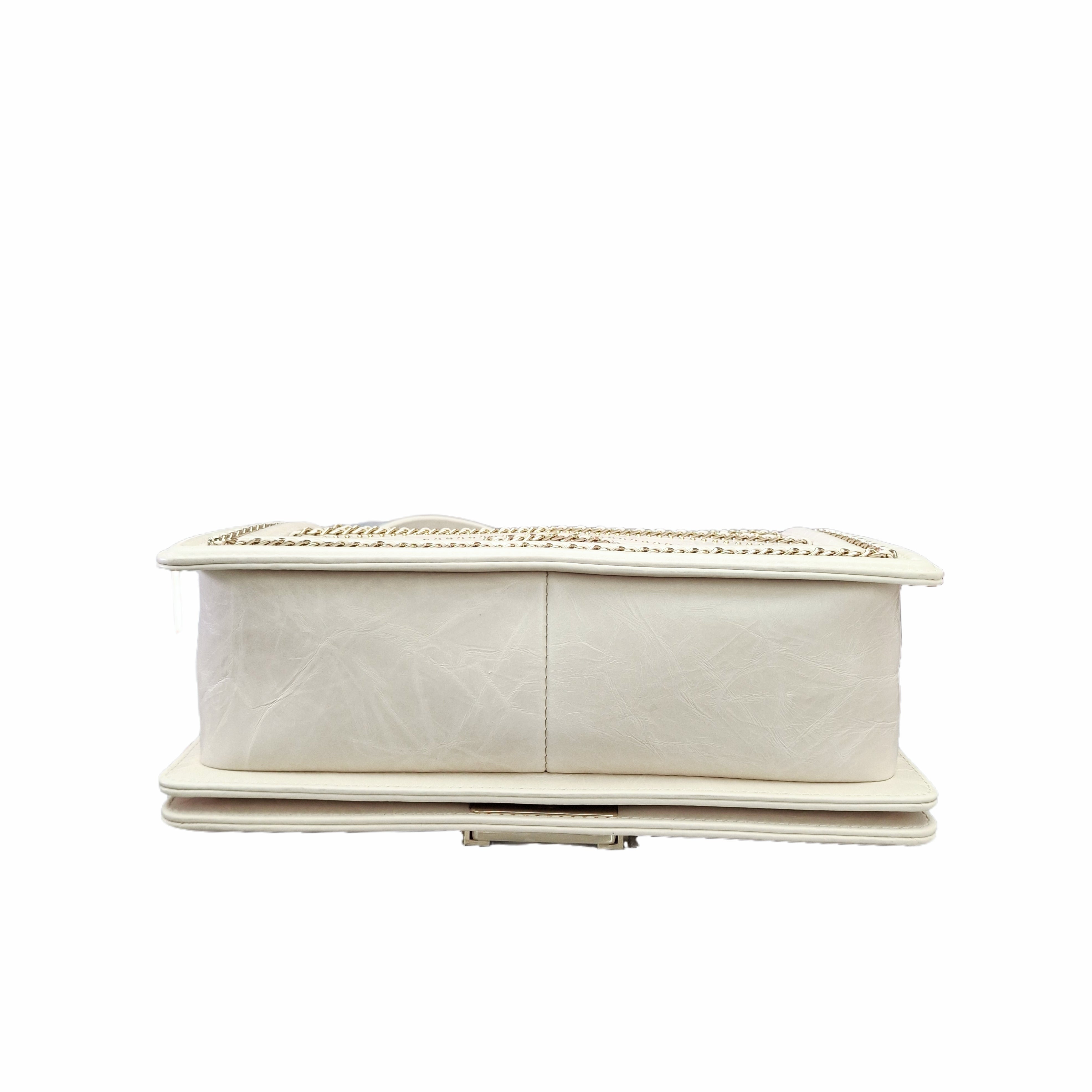 CHANEL 20 Leboy Embroidered Mini Bag with Chevron Pearl (White)