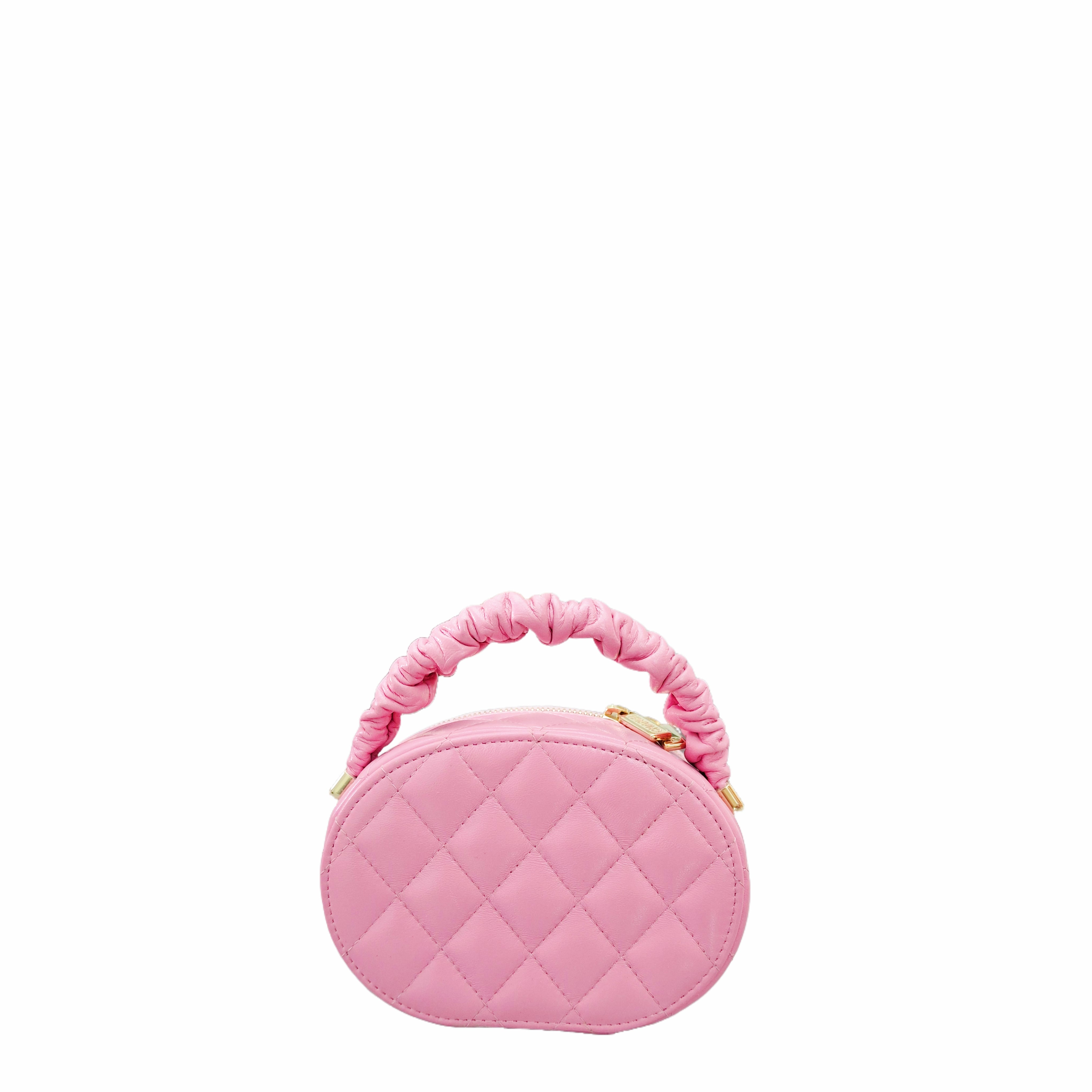 CHANEL Oval Vanity with Top Handle GHW (Pink)