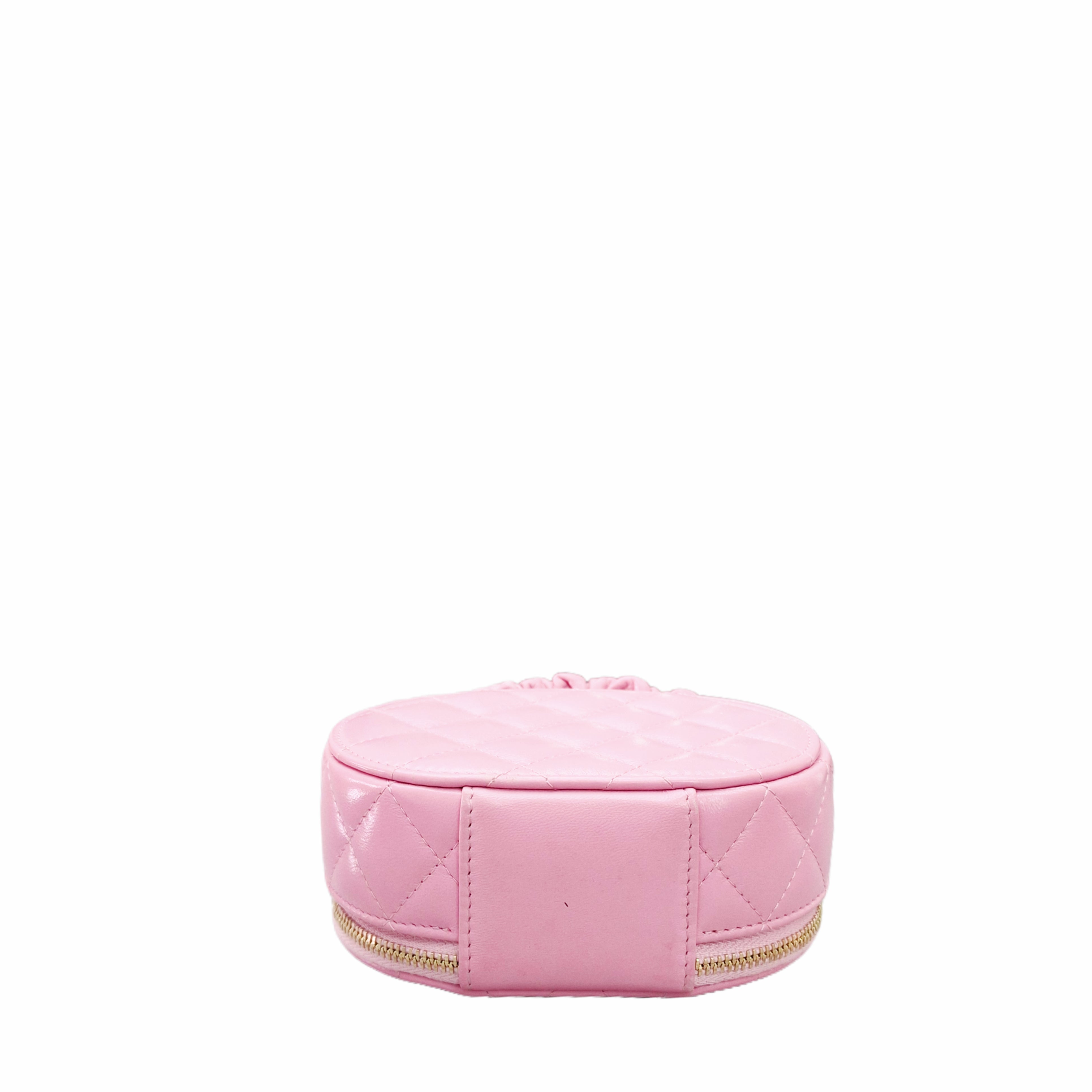 CHANEL Oval Vanity with Top Handle GHW (Pink)