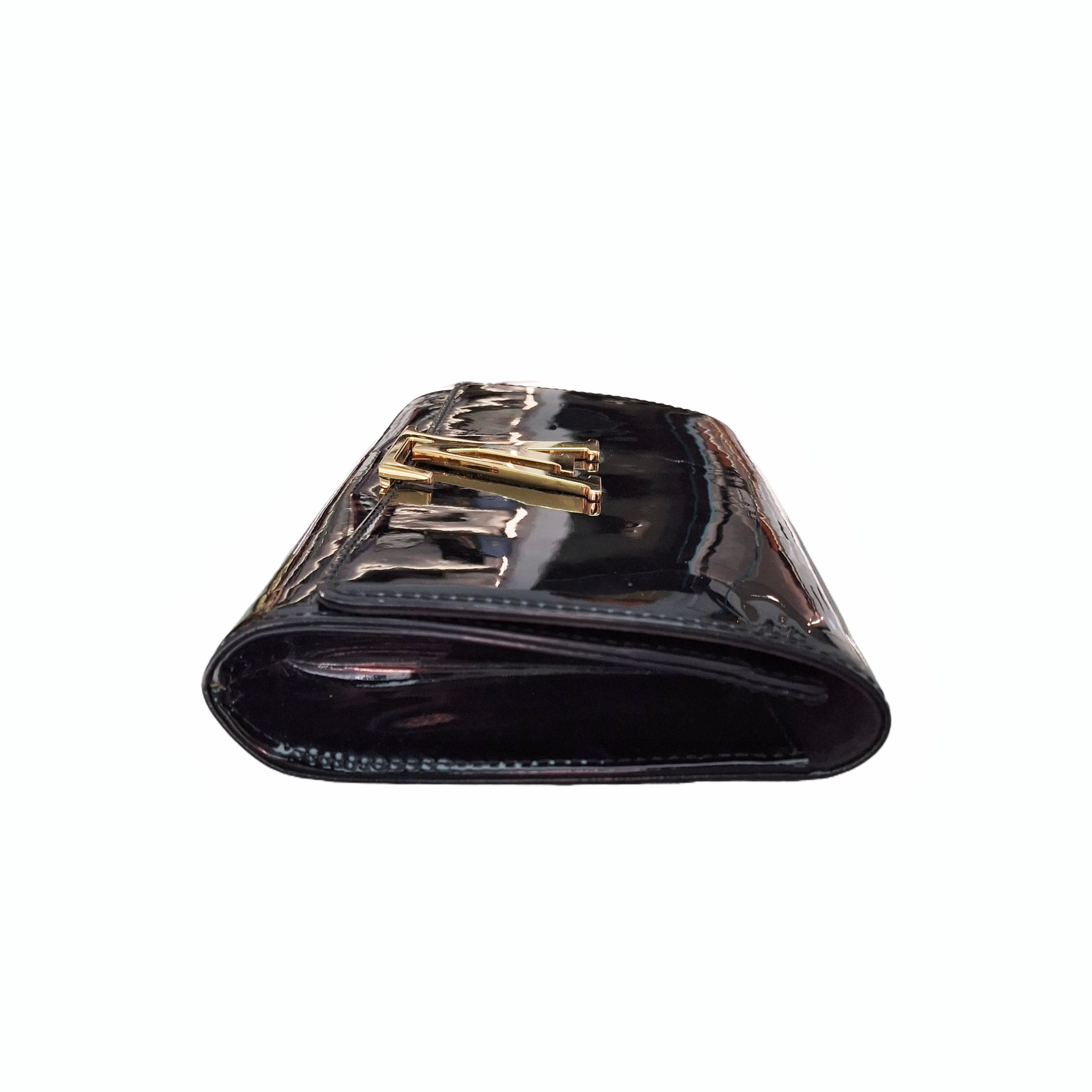 Louis Vuitton Louise Patent Leather Wallet in GHW (Black)