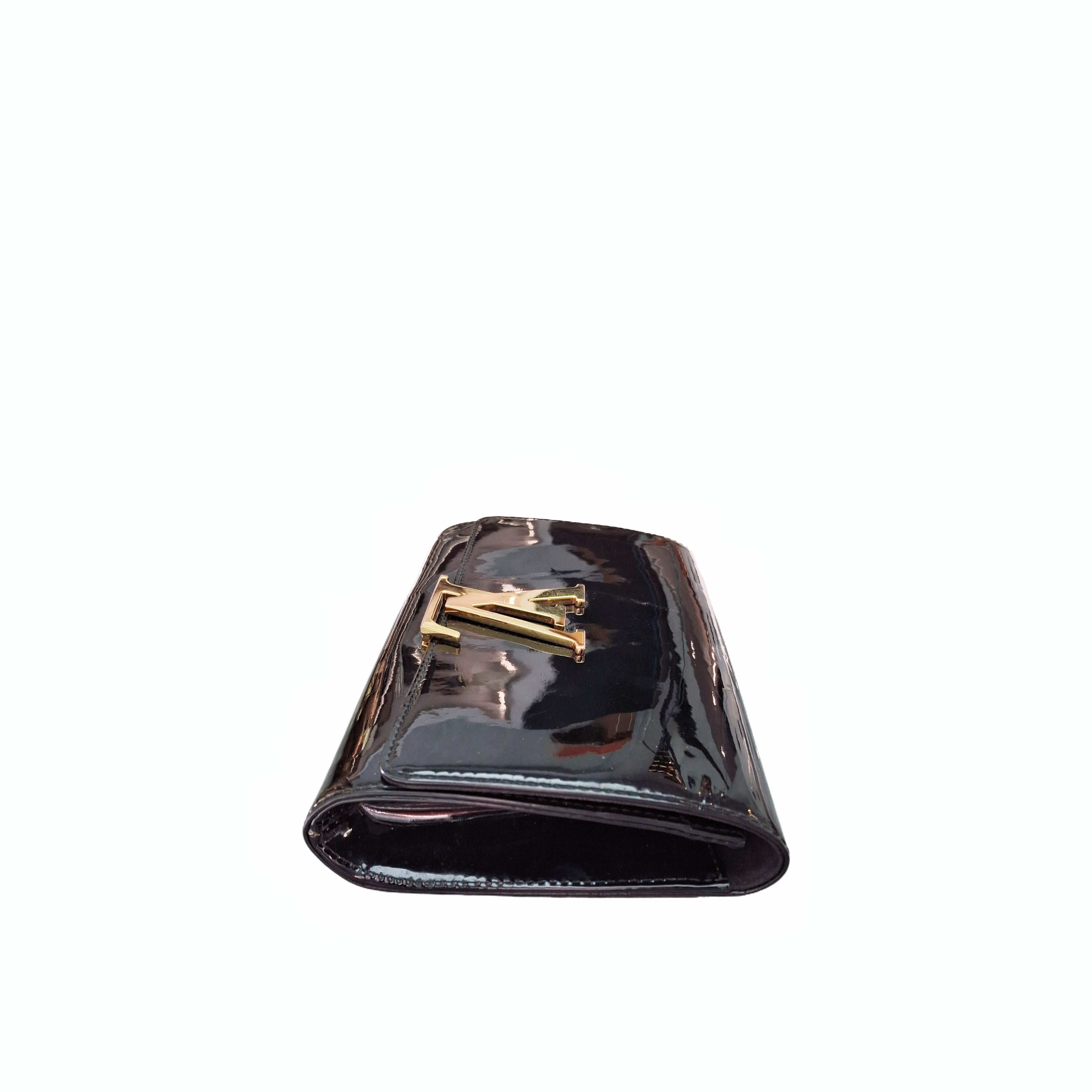 Louis Vuitton Louise Patent Leather Wallet in GHW (Black)