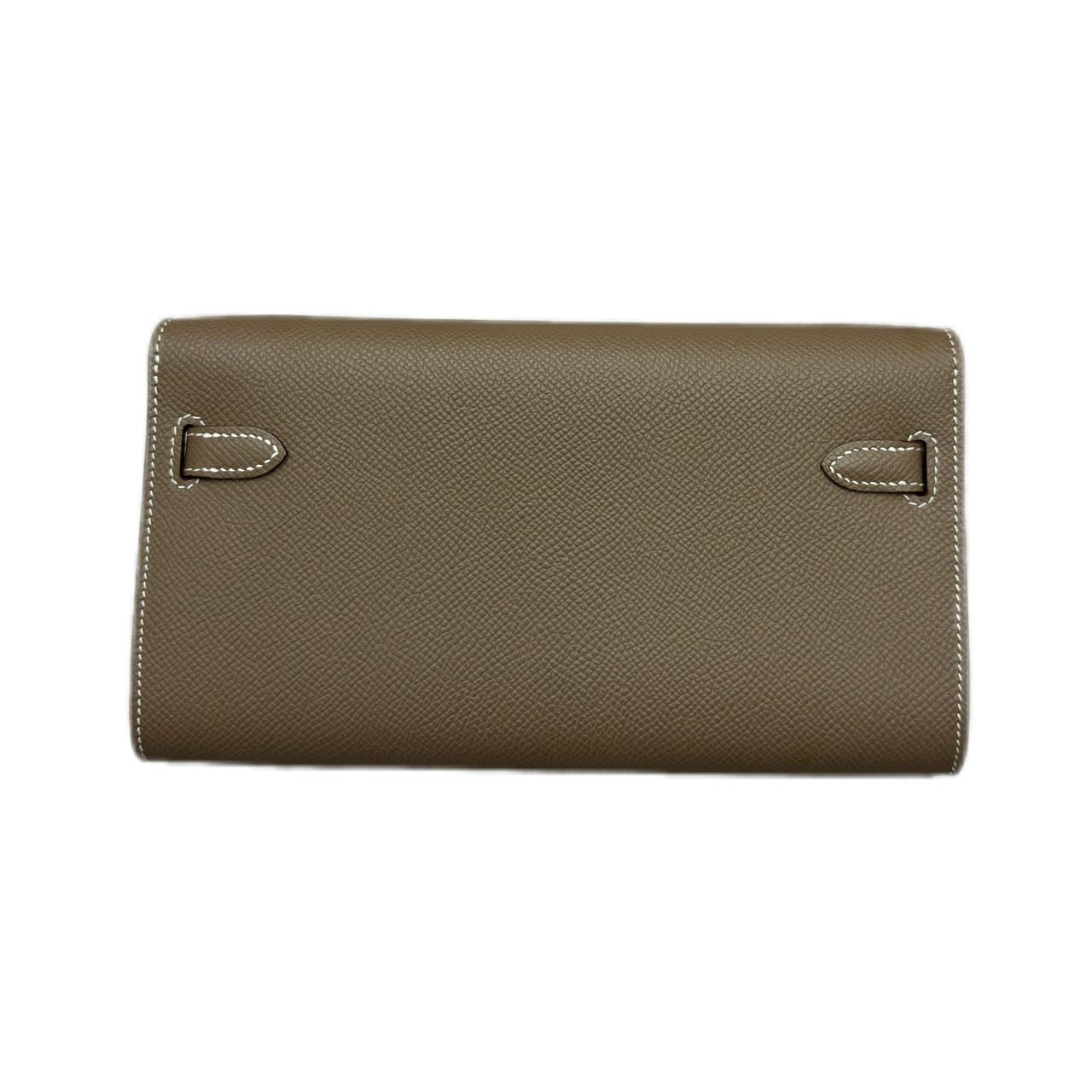 HERMÈS Kelly to go Wallet Epsom Leather SHW Étoupe (Grey) B Stamp