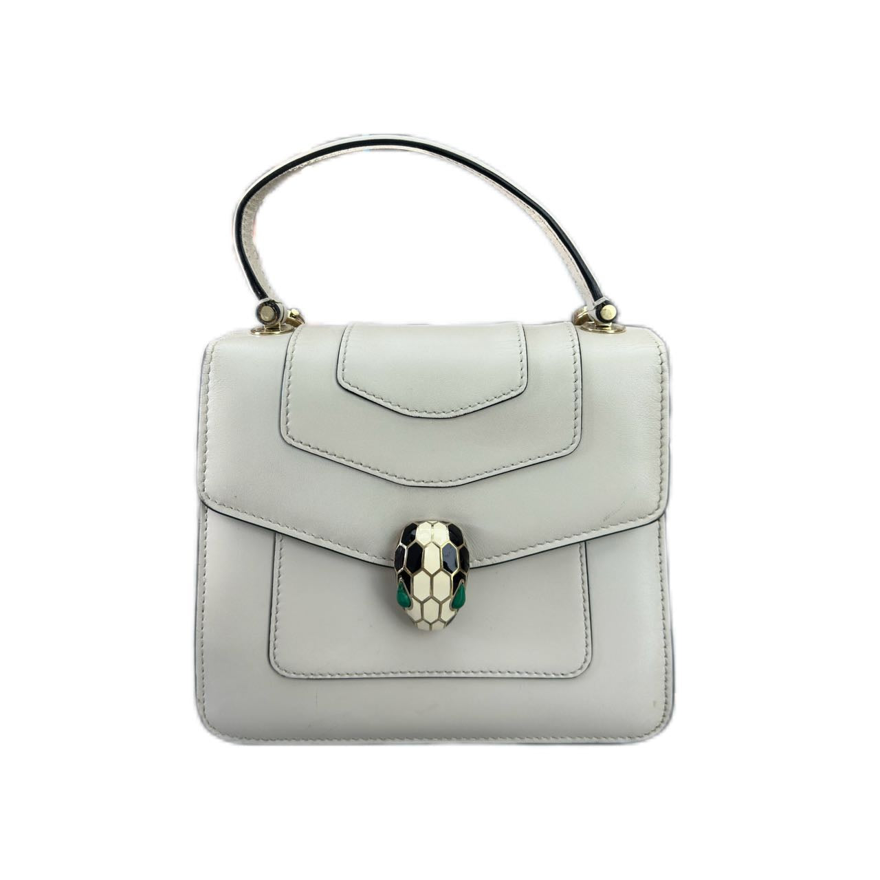 BVLGARI Serpenti Crossbody Handbag in Calf Leather (Cream)