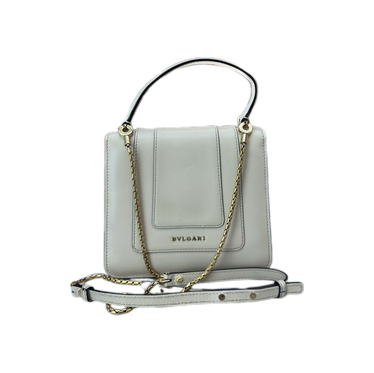 BVLGARI Serpenti Crossbody Handbag in Calf Leather (Cream)