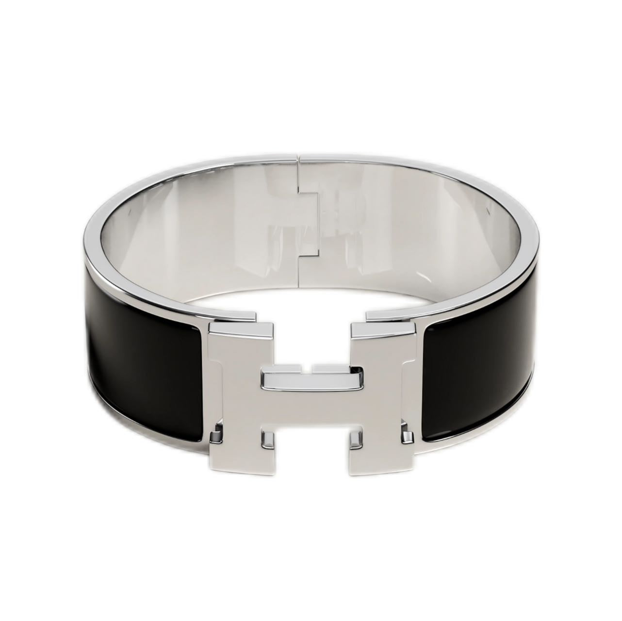 HERMÈS Clic Clac H bracelet Noir (Black/Silver)