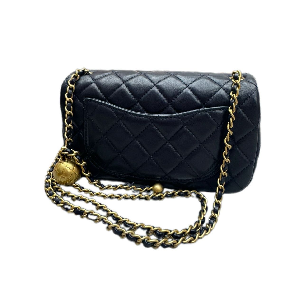 CHANEL Pearl Crush Flap Bag Quilted Lambskin Mini (Navy)