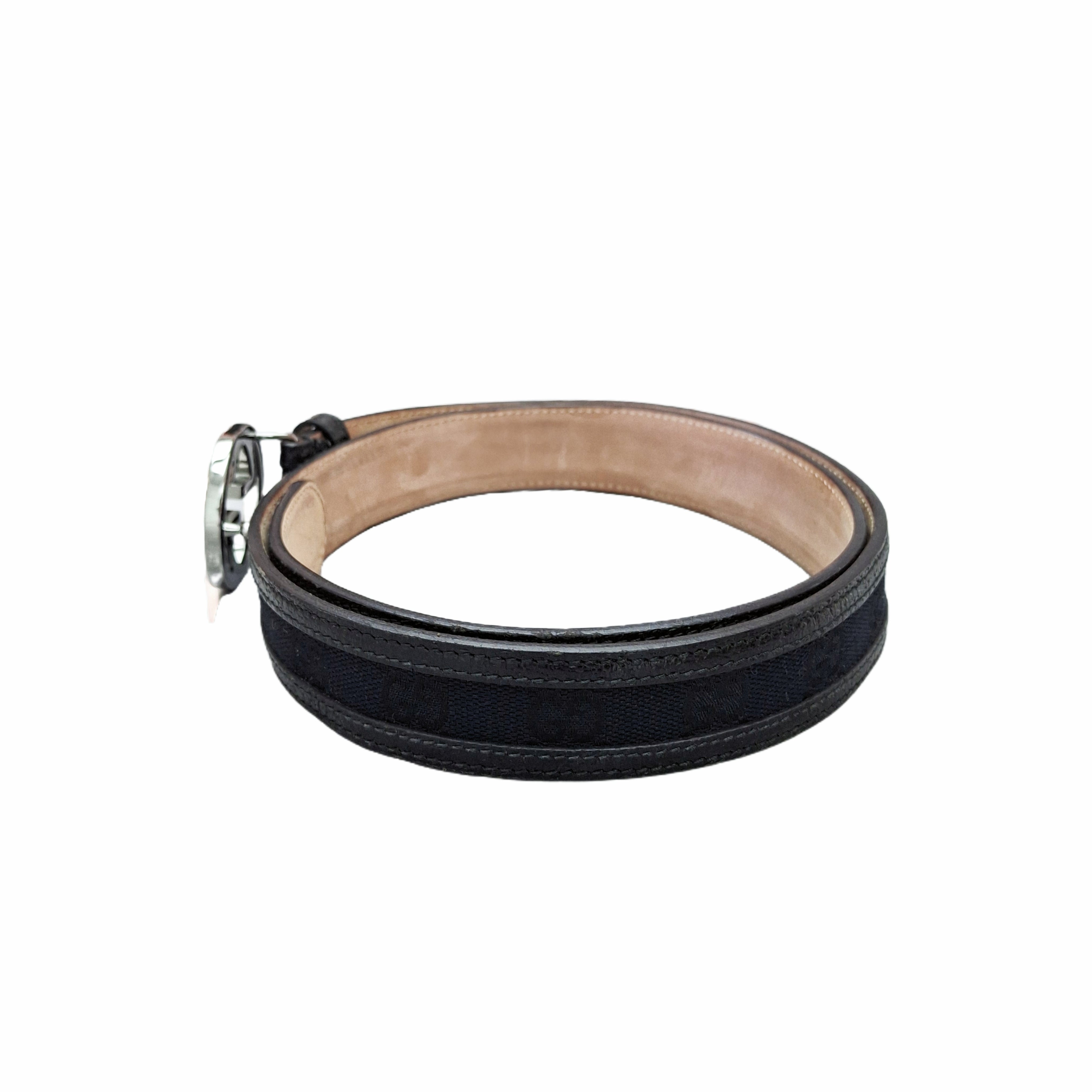 GUCCI INTERLOCKING G BELT 36mm (Black) size 90