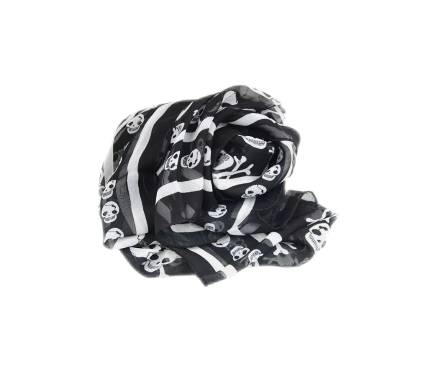 ALEXANDER MCQUEEN Allover Skull Scarf (Black/White)