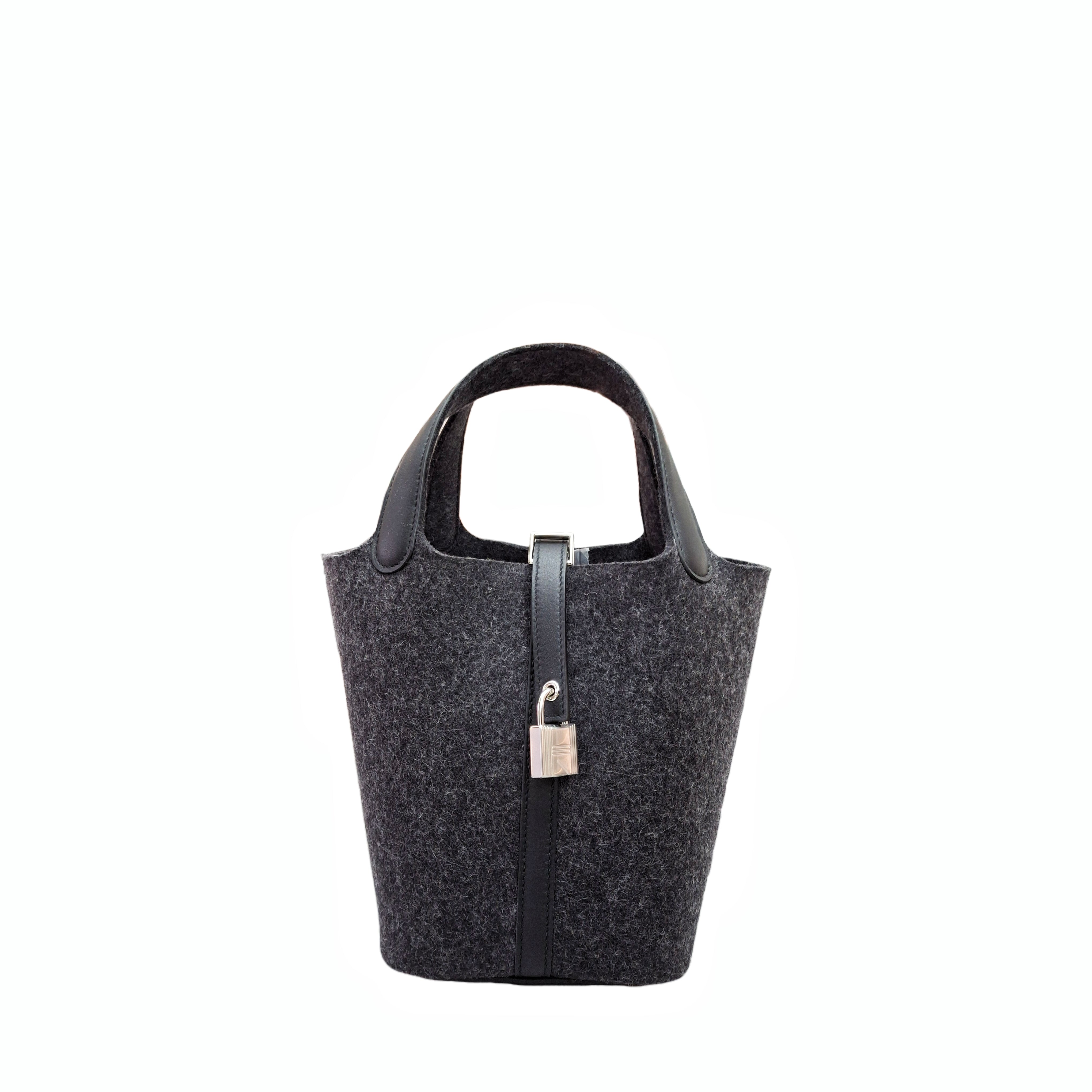 Hermès Picotin Lock 18 Bag Graphite Noir Feutre Wool and Swift