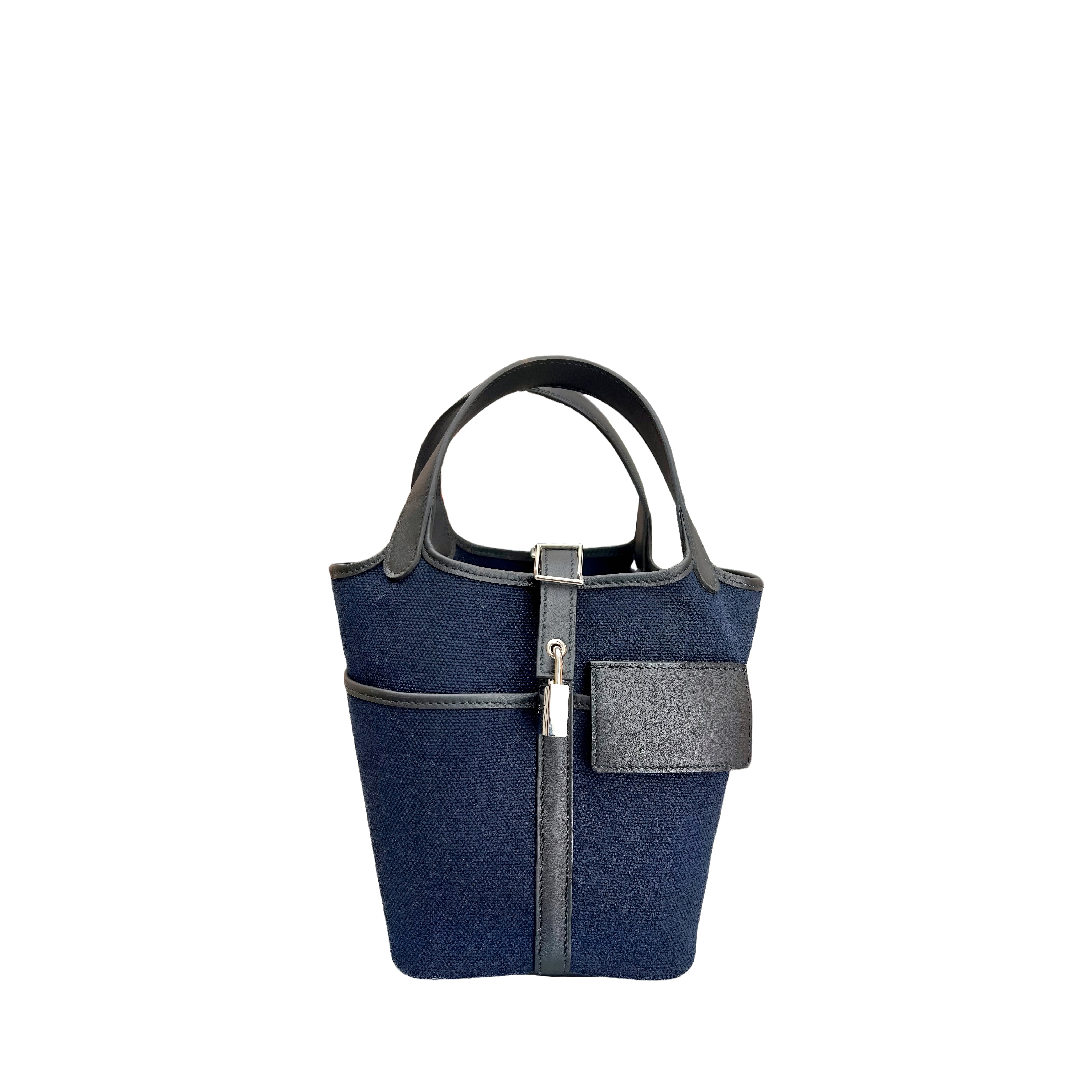 Hermès Picotin Lock Cargo 18 Bag Toile Goeland (Navy Noir) Z Stamp