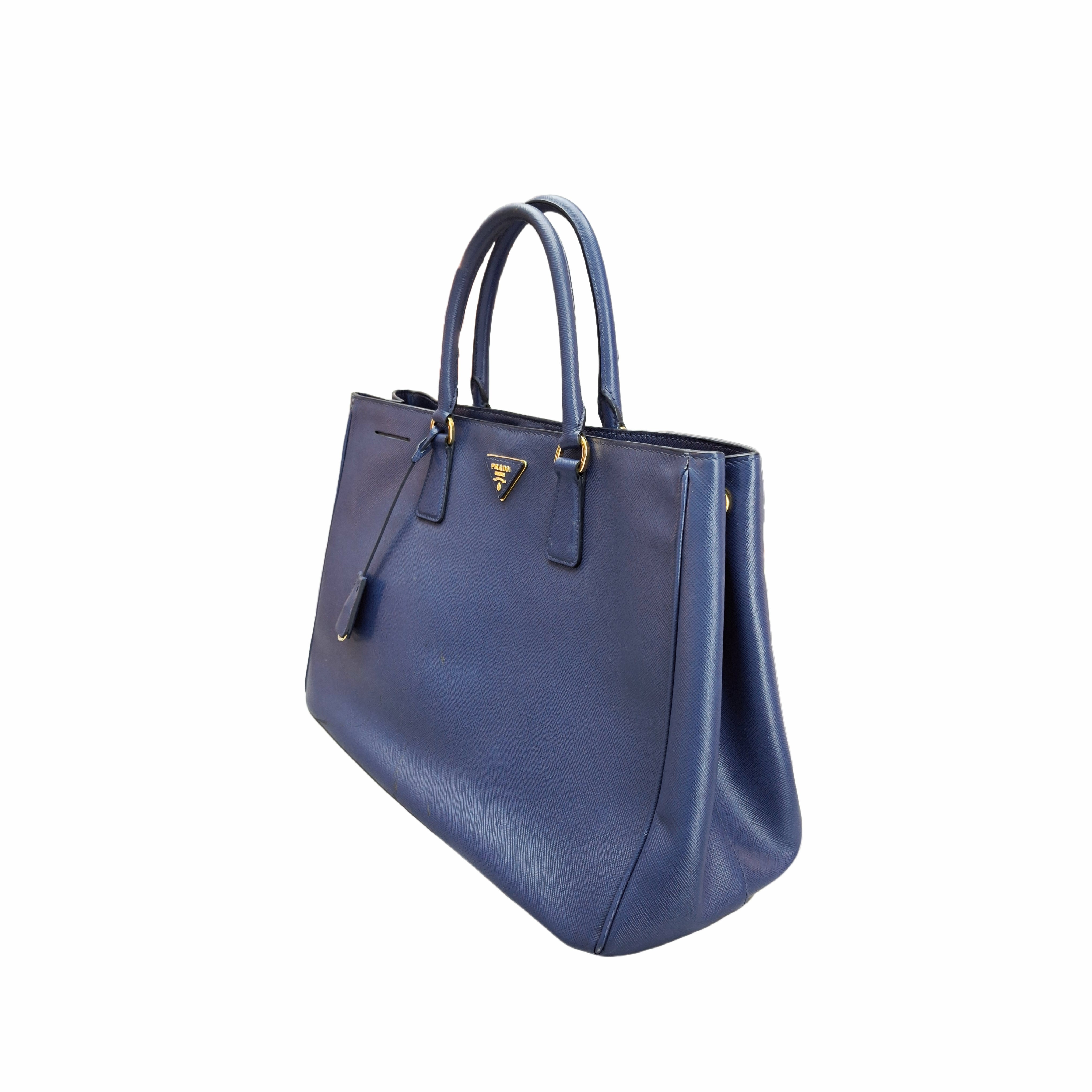 Prada Galleria Large Double Zip Saffiano (Midnight Blue)