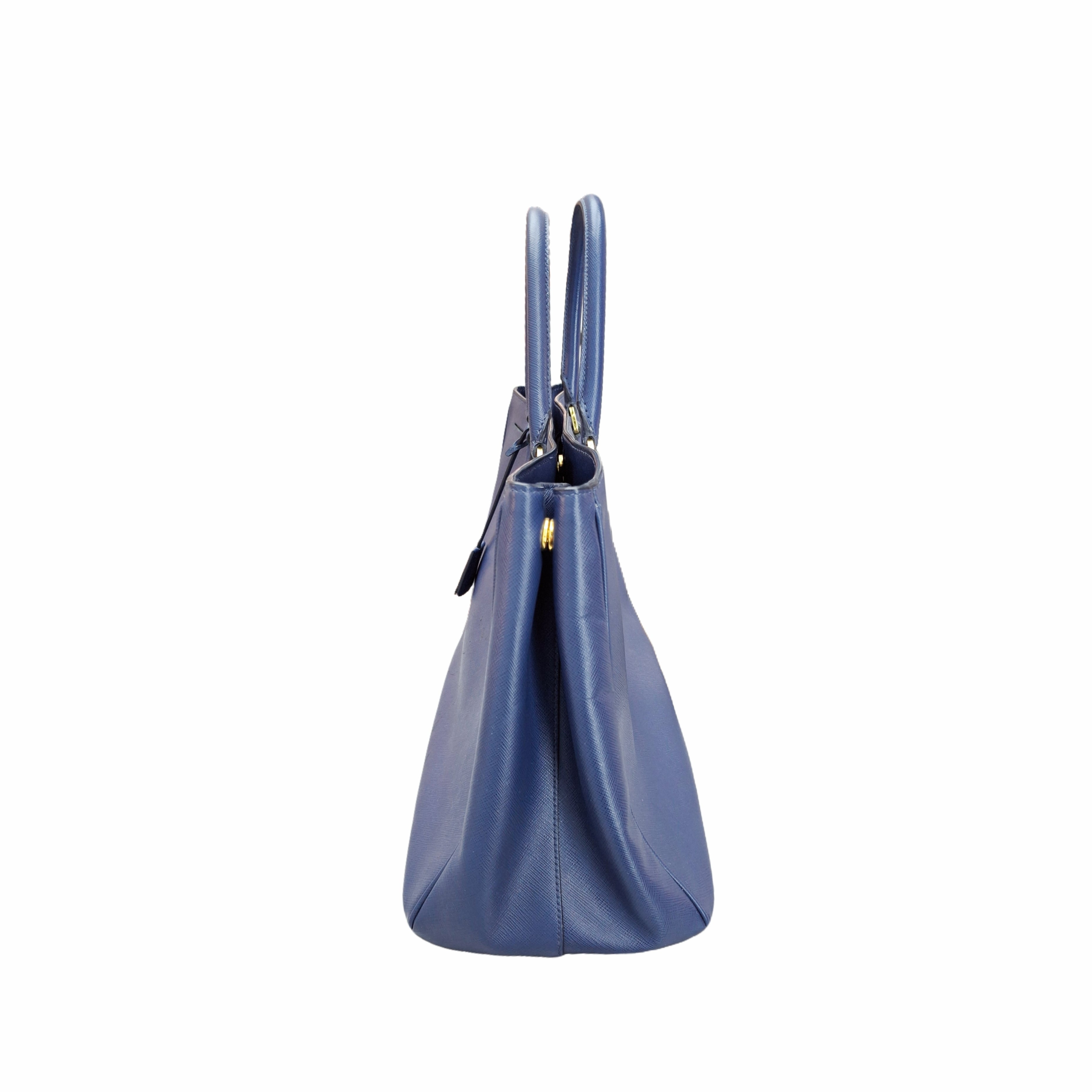 Prada Galleria Large Double Zip Saffiano (Midnight Blue)