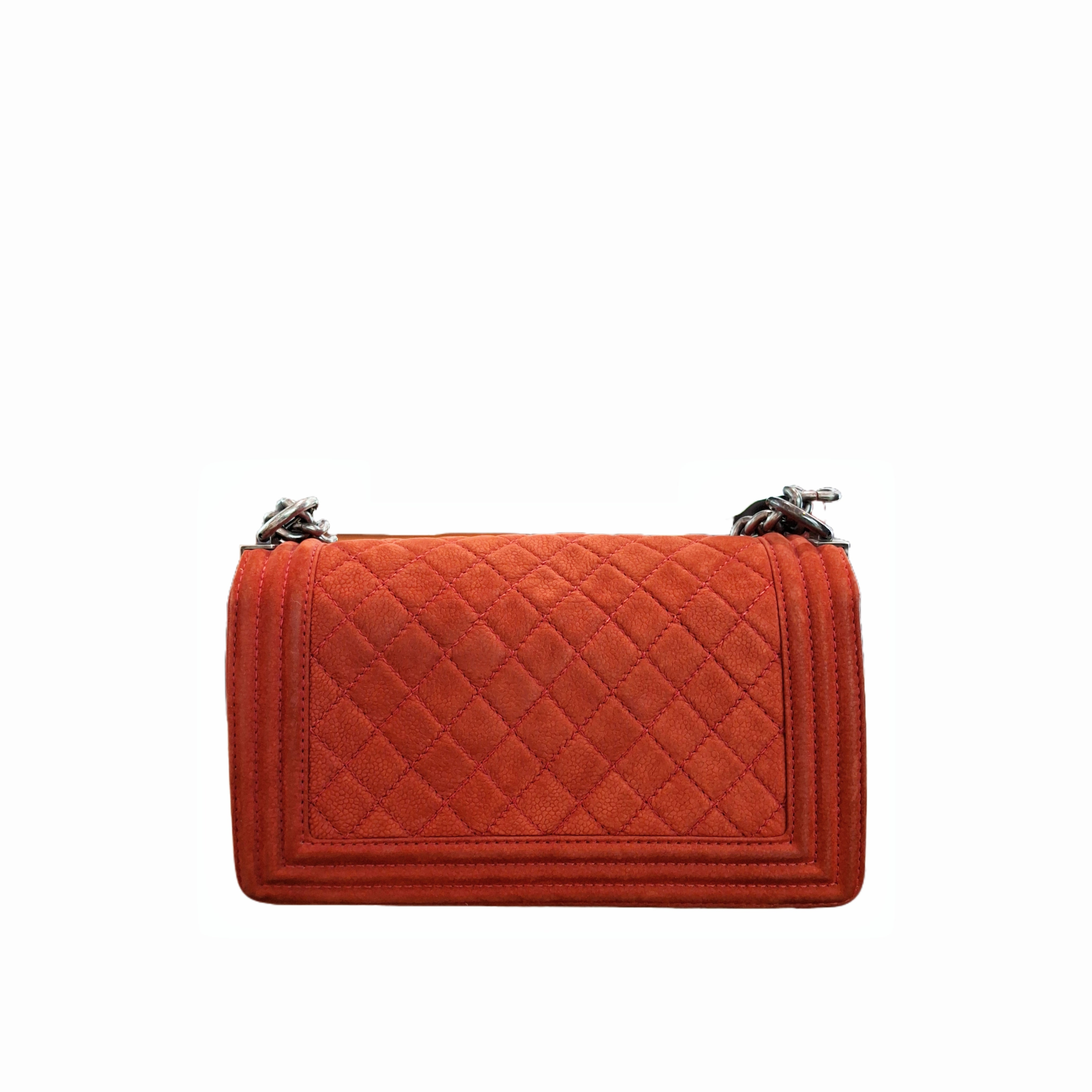 CHANEL Leboy Medium BAG Calfskin Chain Shoulder Bag (Red)