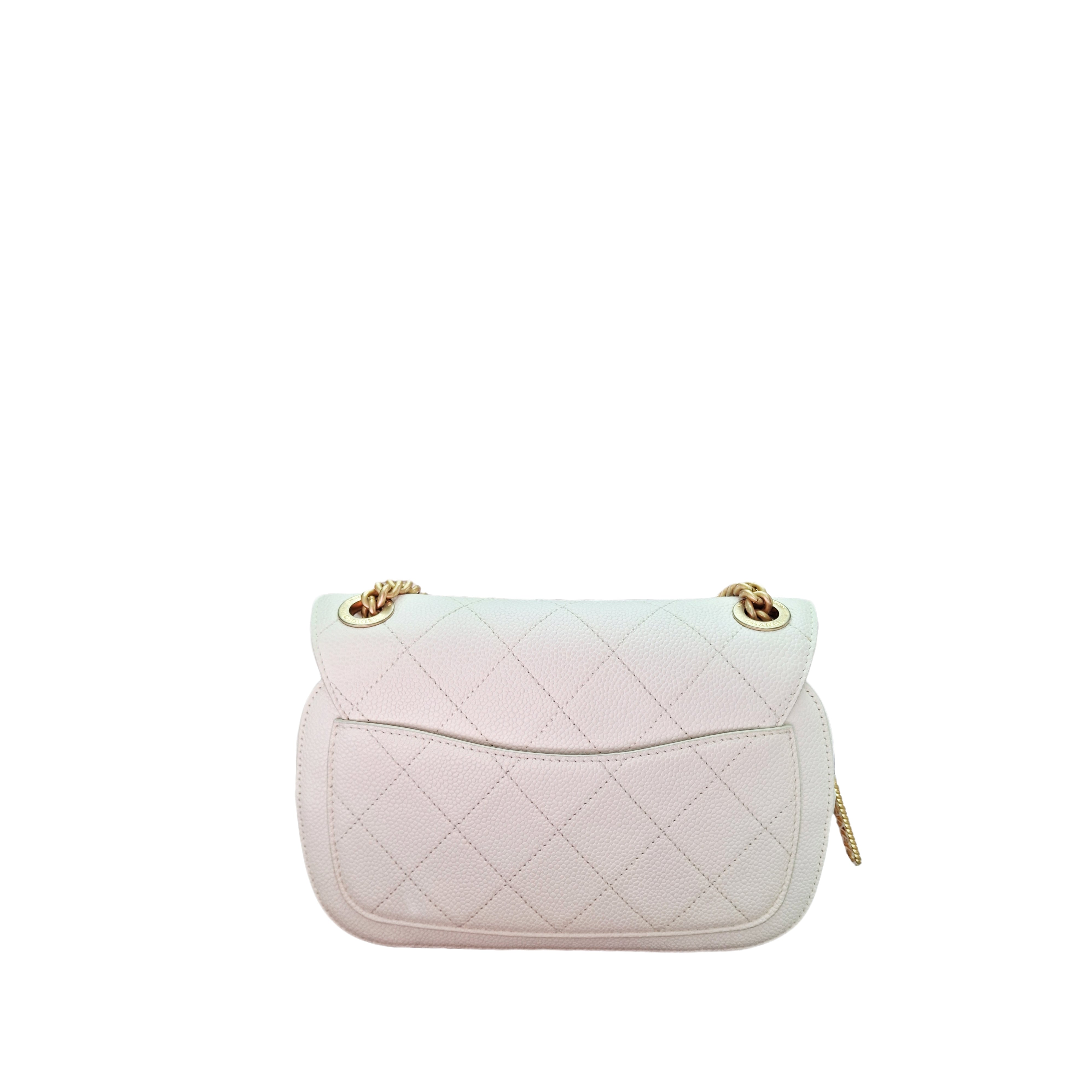 Chanel Mini Square Flap Bag in Lambskin GHW (White)