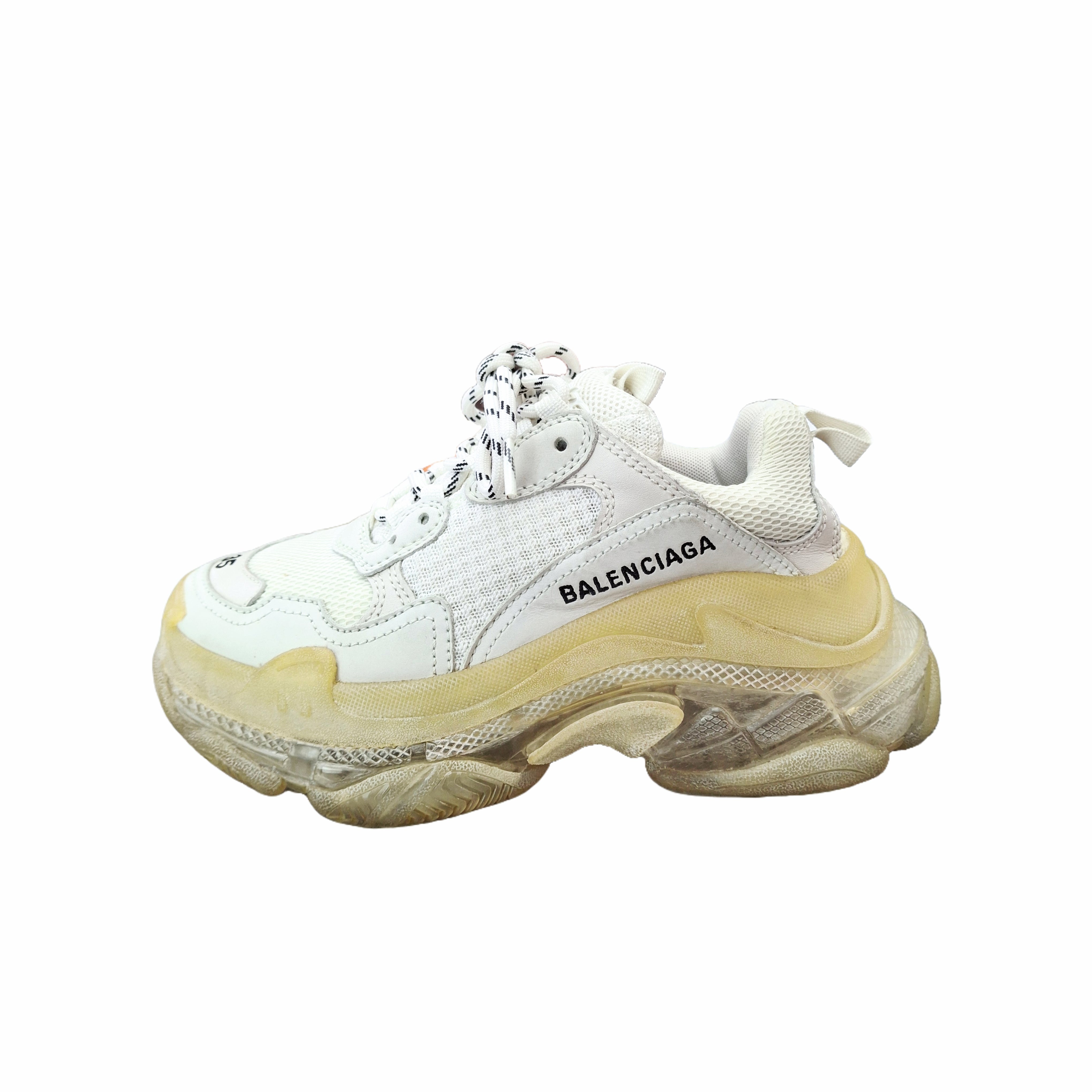 Balenciaga Triple S Clear Sole Sneakers (White) 35