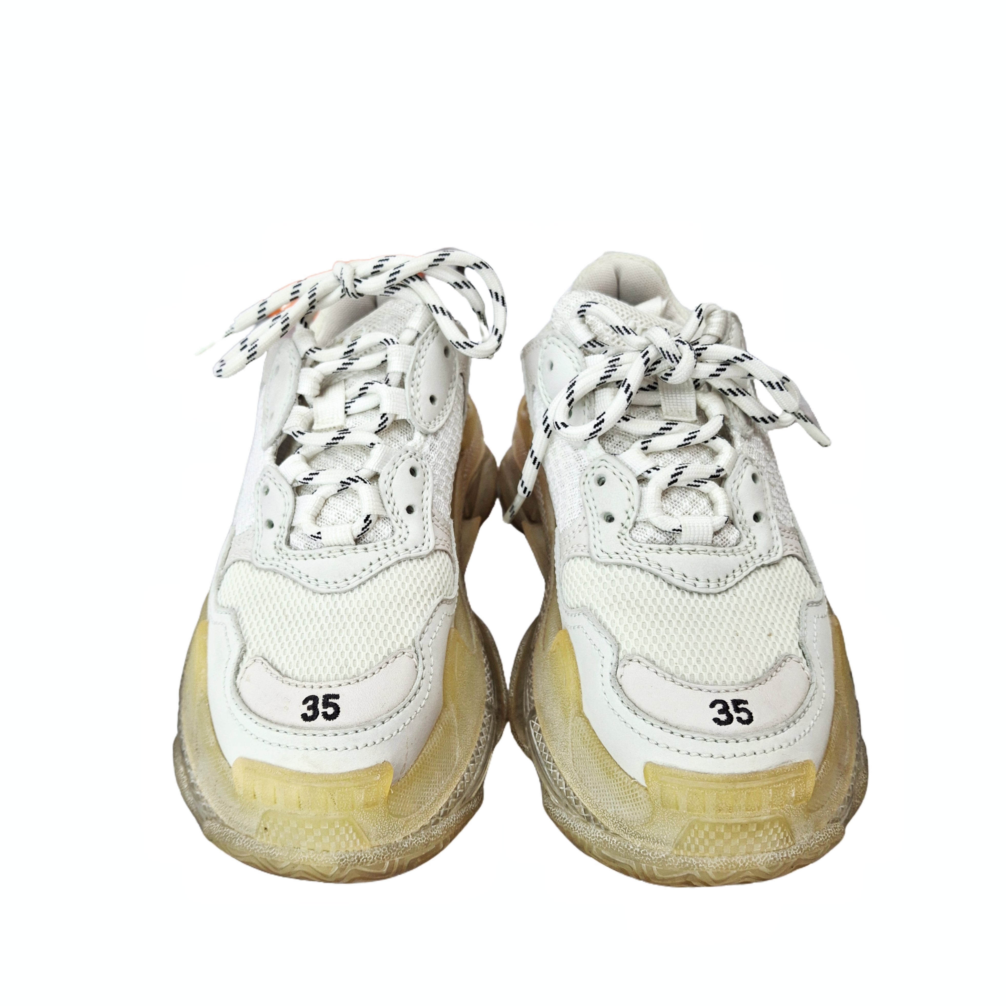 Balenciaga Triple S Clear Sole Sneakers (White) 35