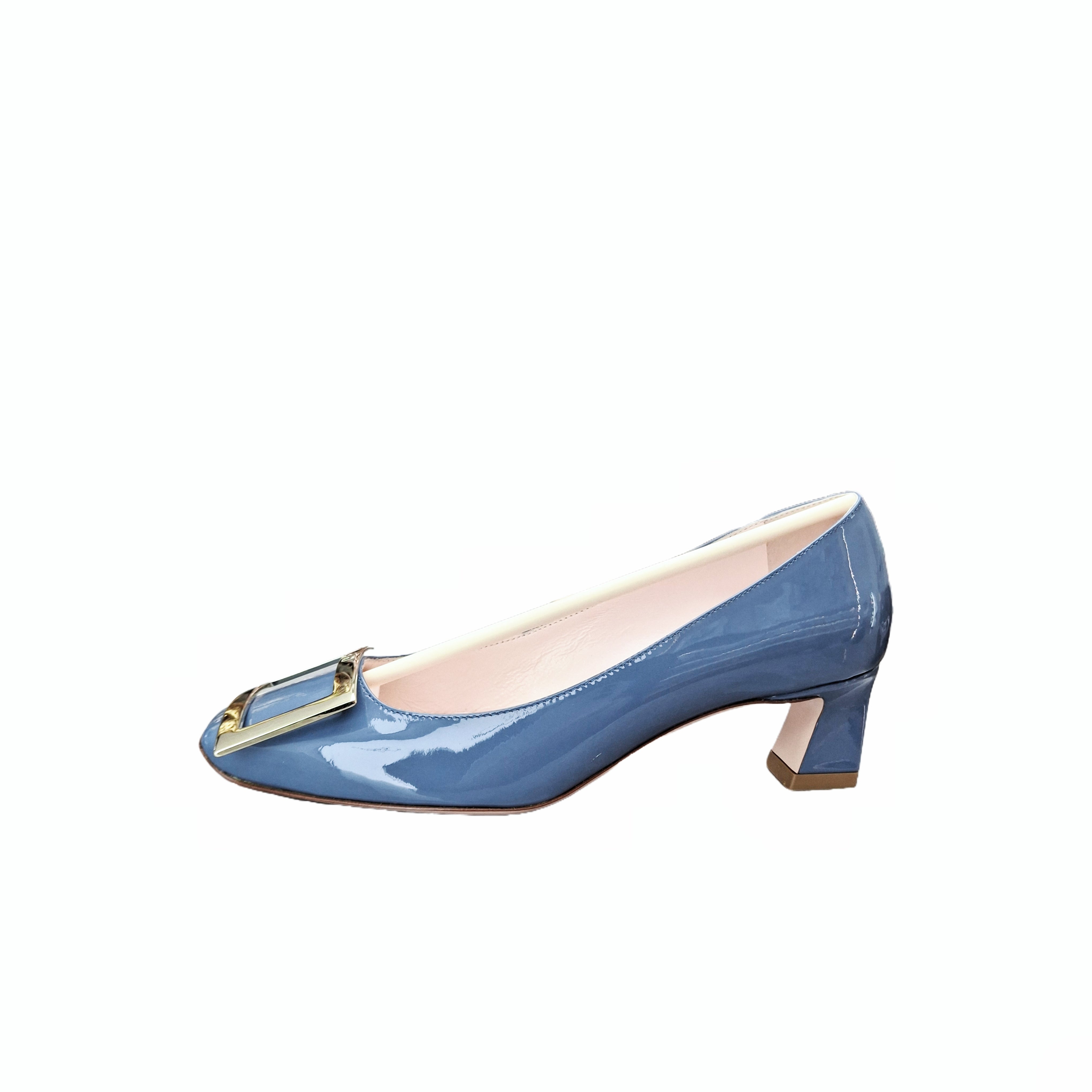 Roger Vivier Decollete Trompette patent-leather pumps (Blue) 34