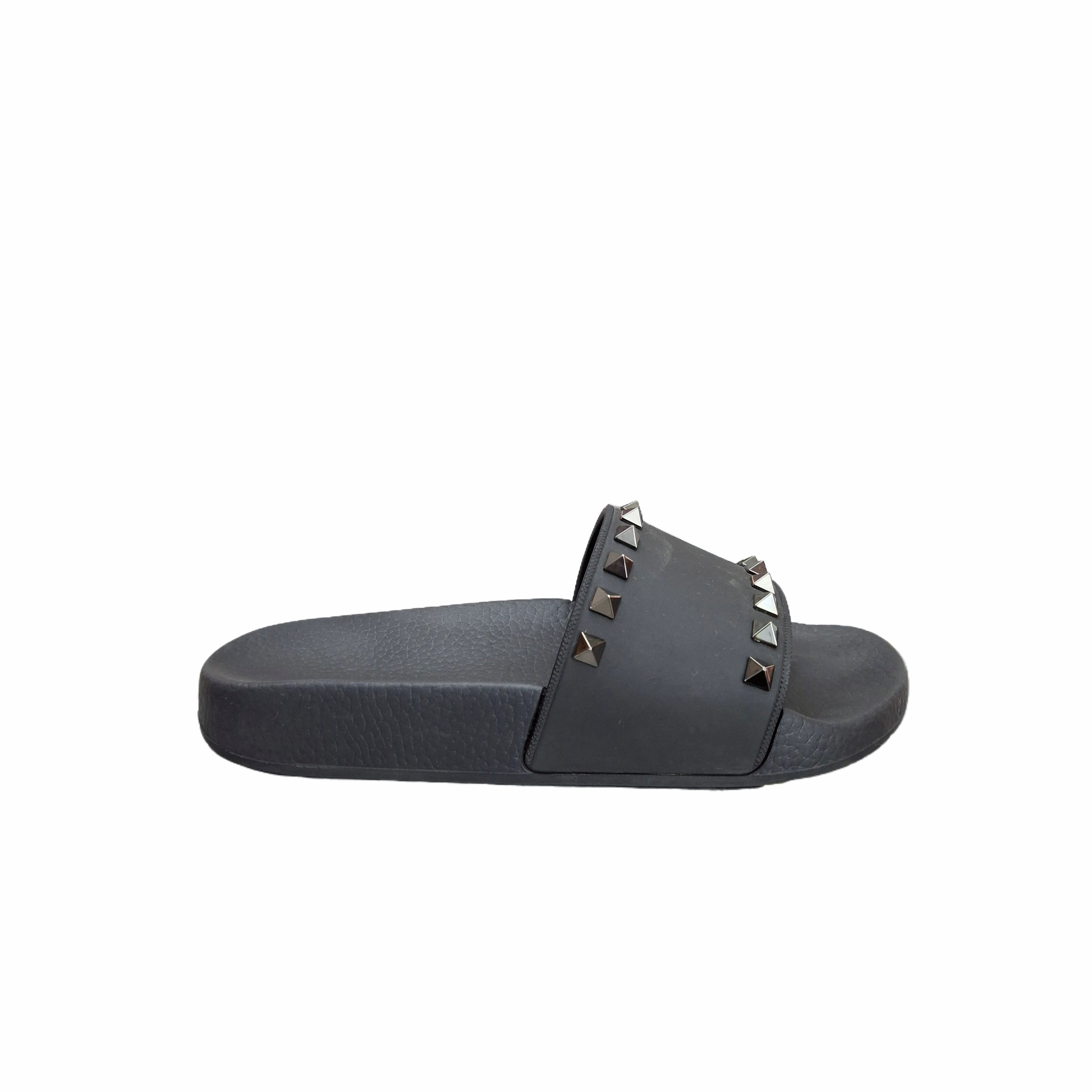 Valentino Rubber Rockstad Slide Sandals (black) 35