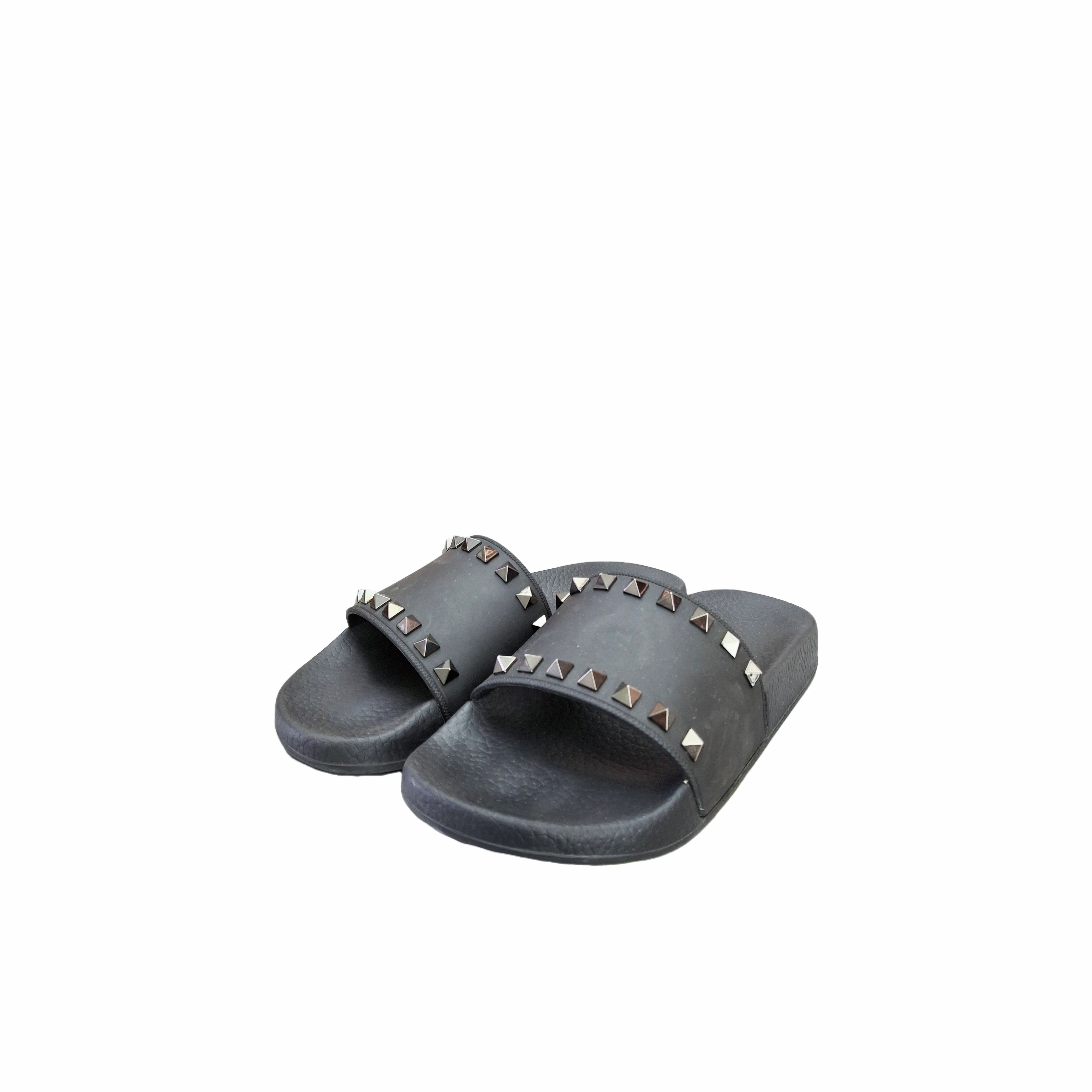 Valentino Rubber Rockstad Slide Sandals (black) 35