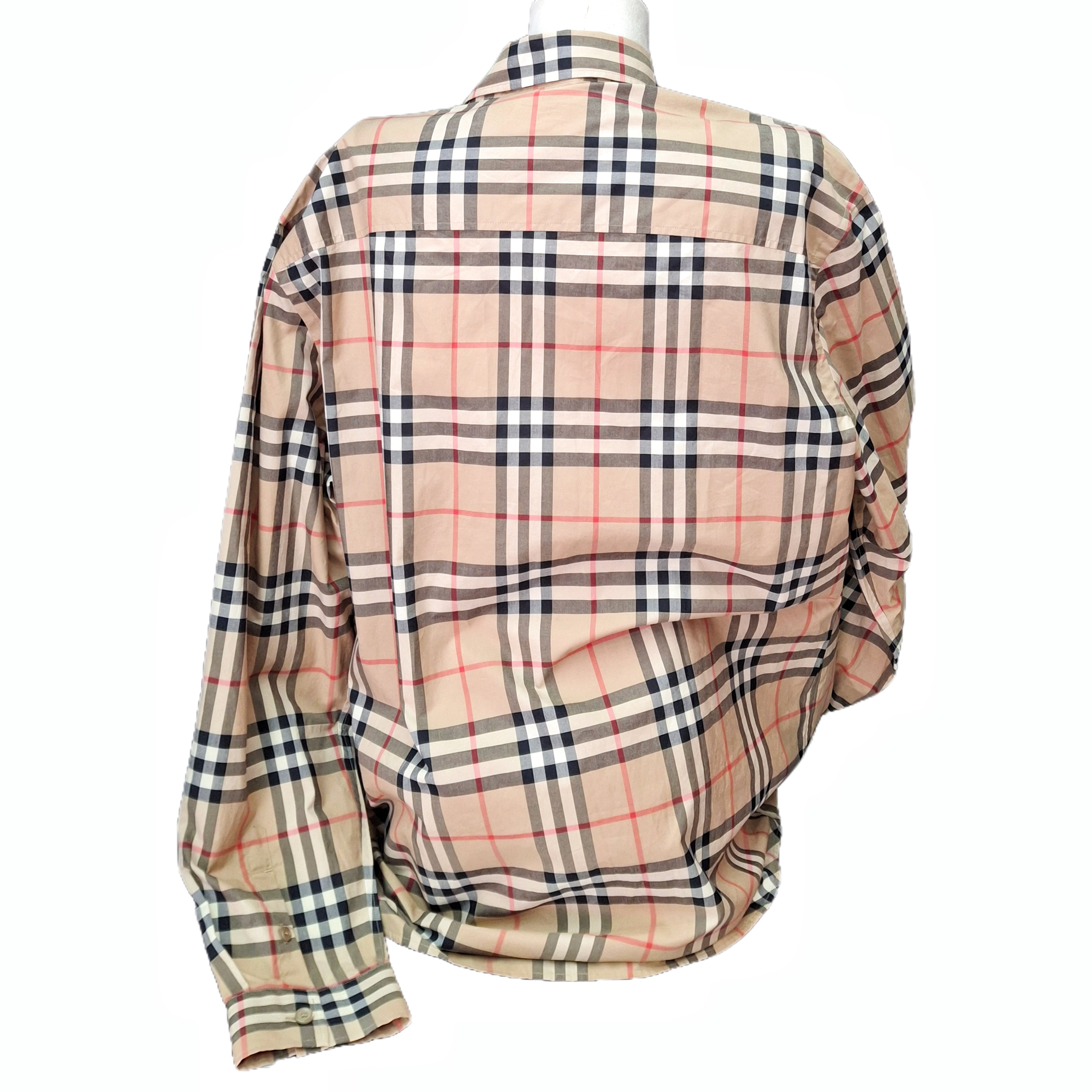 BURBERRY Vintage Check Stretch-cotton Shirt (Beige) XL