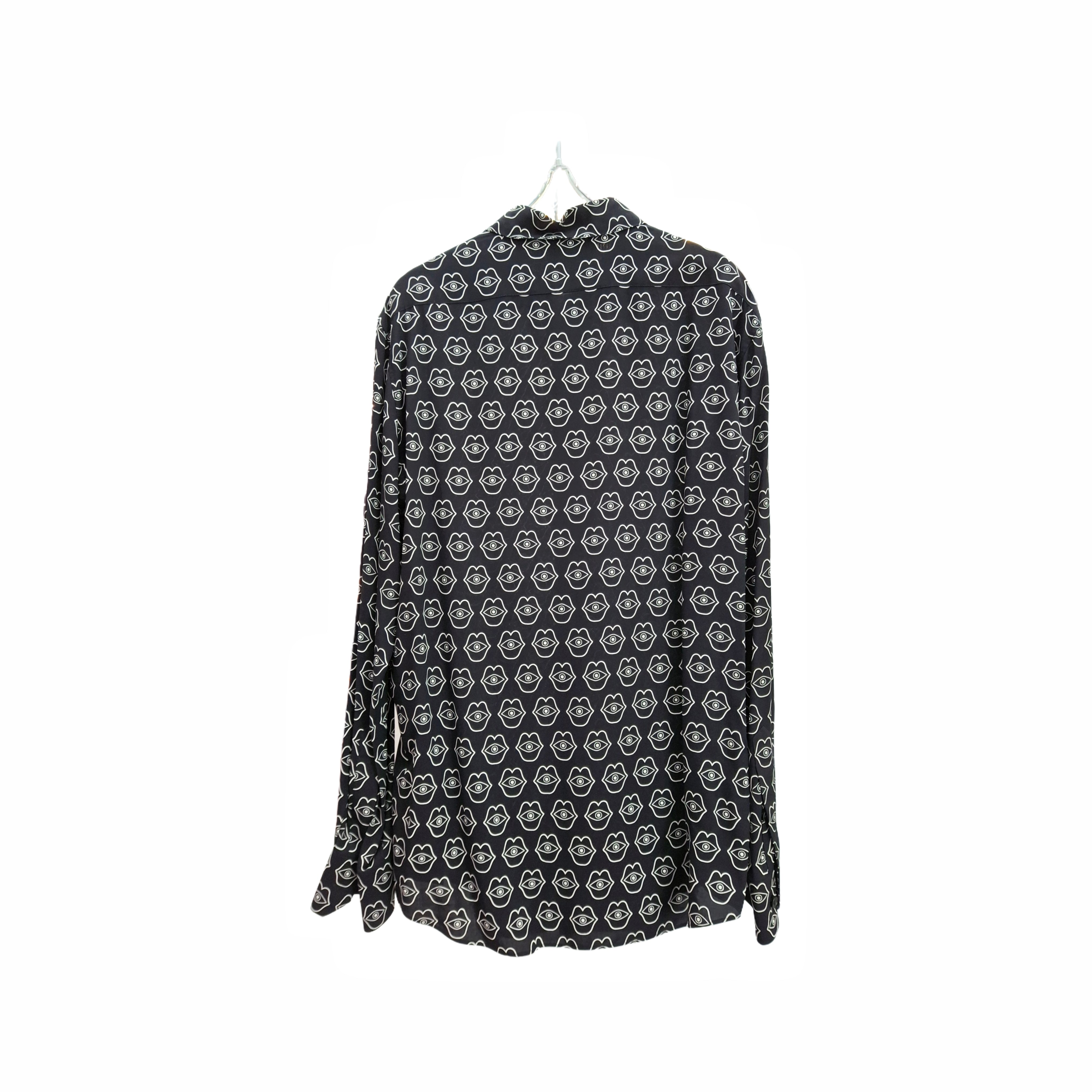 Celine × Hedi Slimane Classique Viscose Shirt (Black / White) Size 38