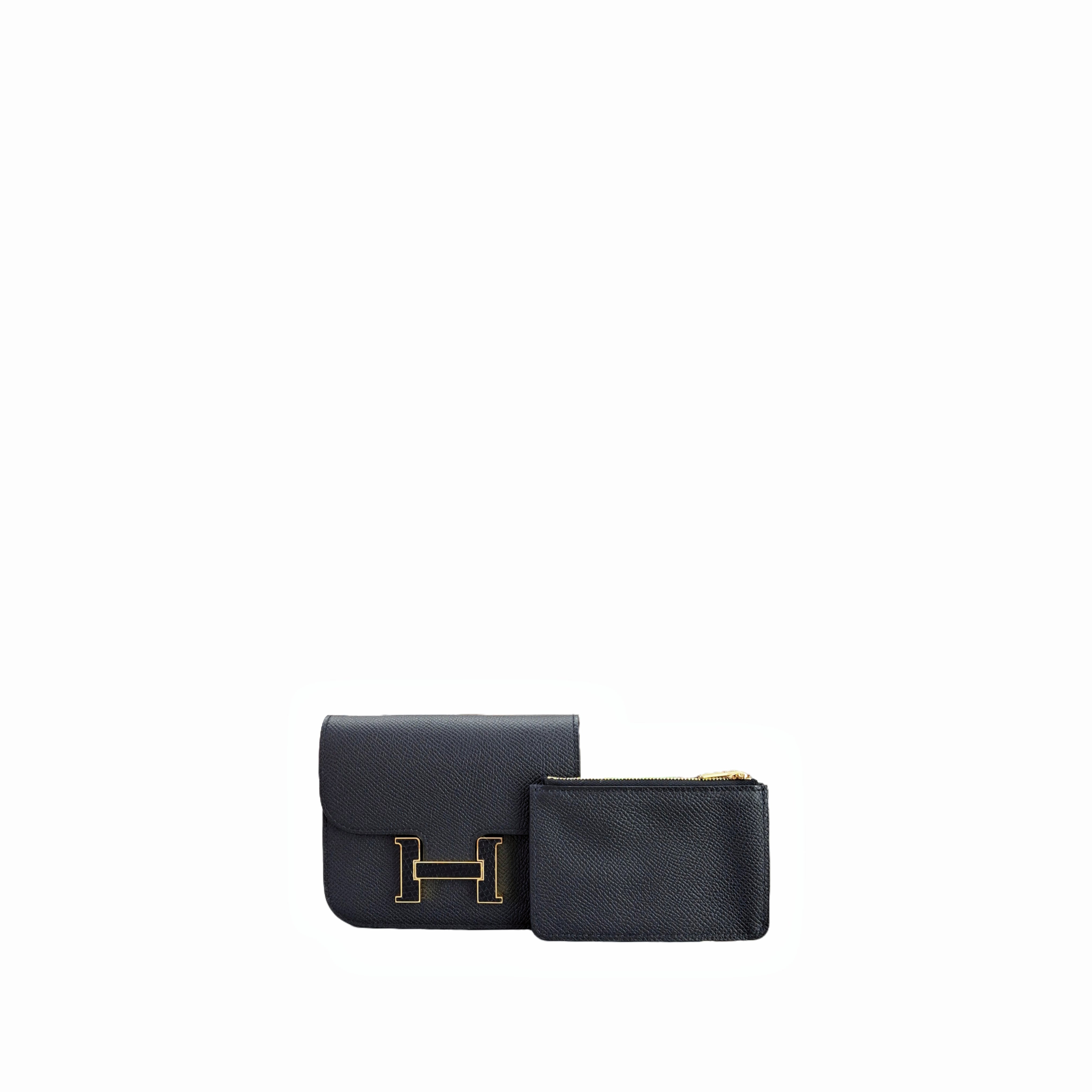 Hermès Constance Slim Silver Hardware Noir (black) with lizard buckle B Stamp