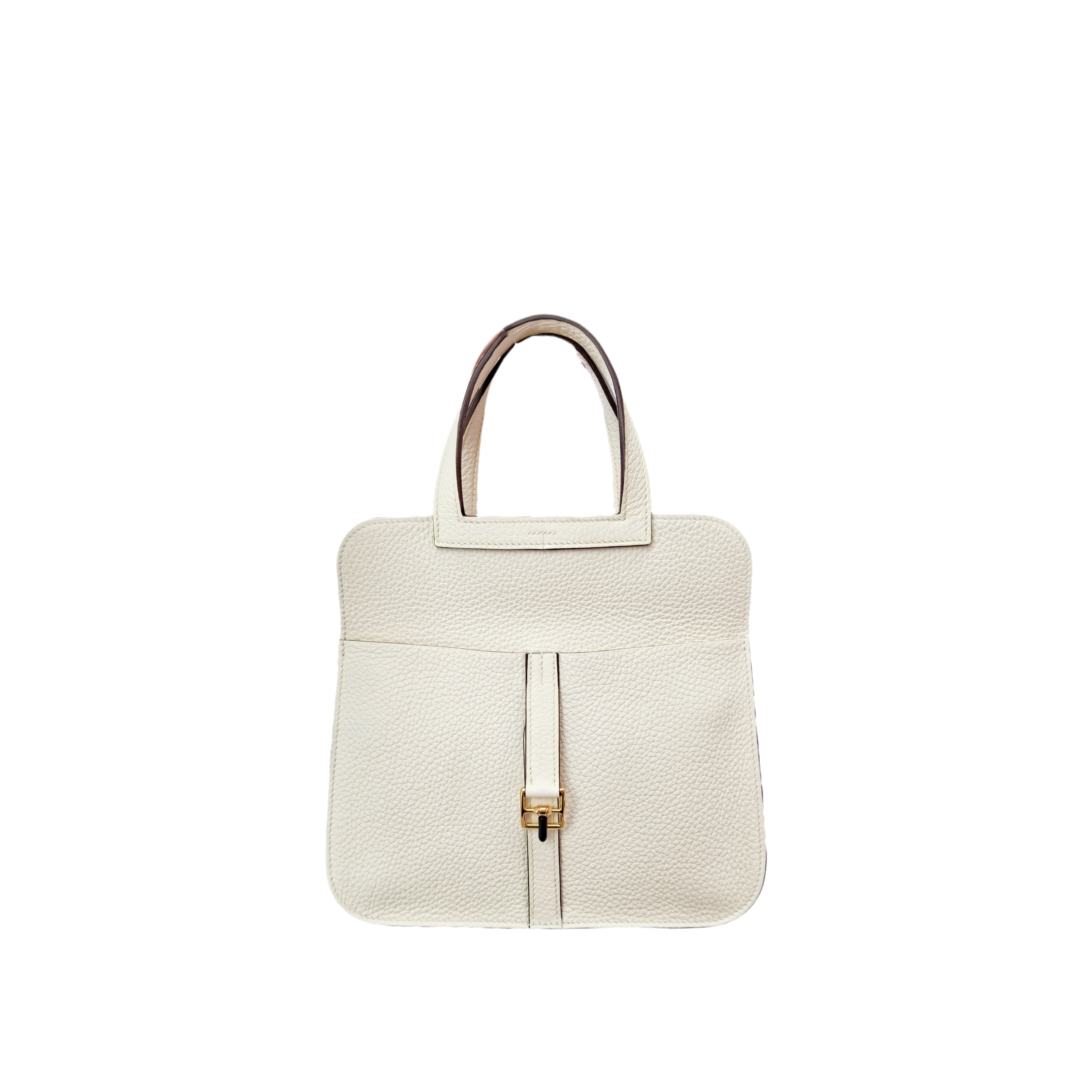 Hermès HALZAN 25 Togo Leather GHW Nata (White) U Stamp