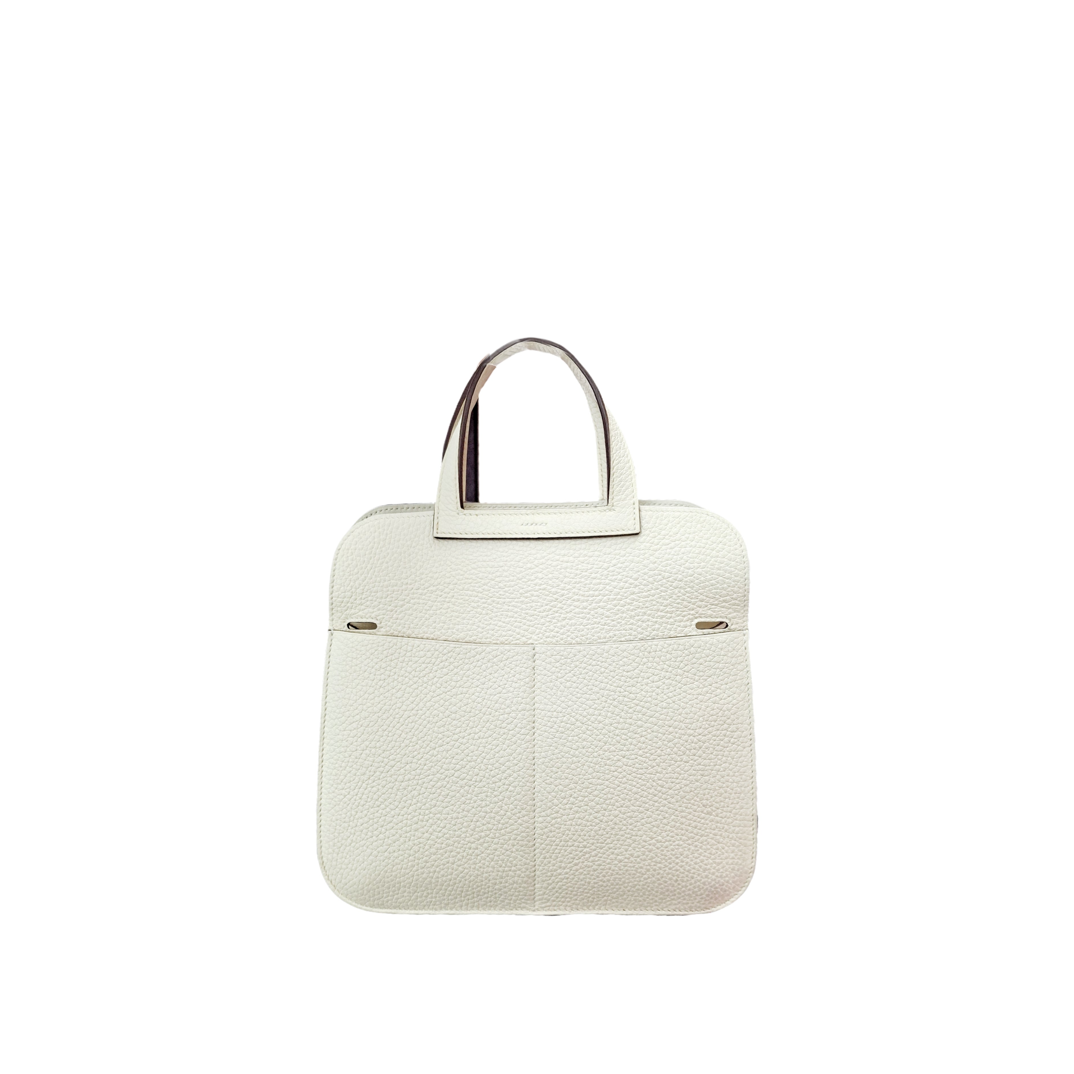 Hermès HALZAN 25 Togo Leather GHW Nata (White) U Stamp