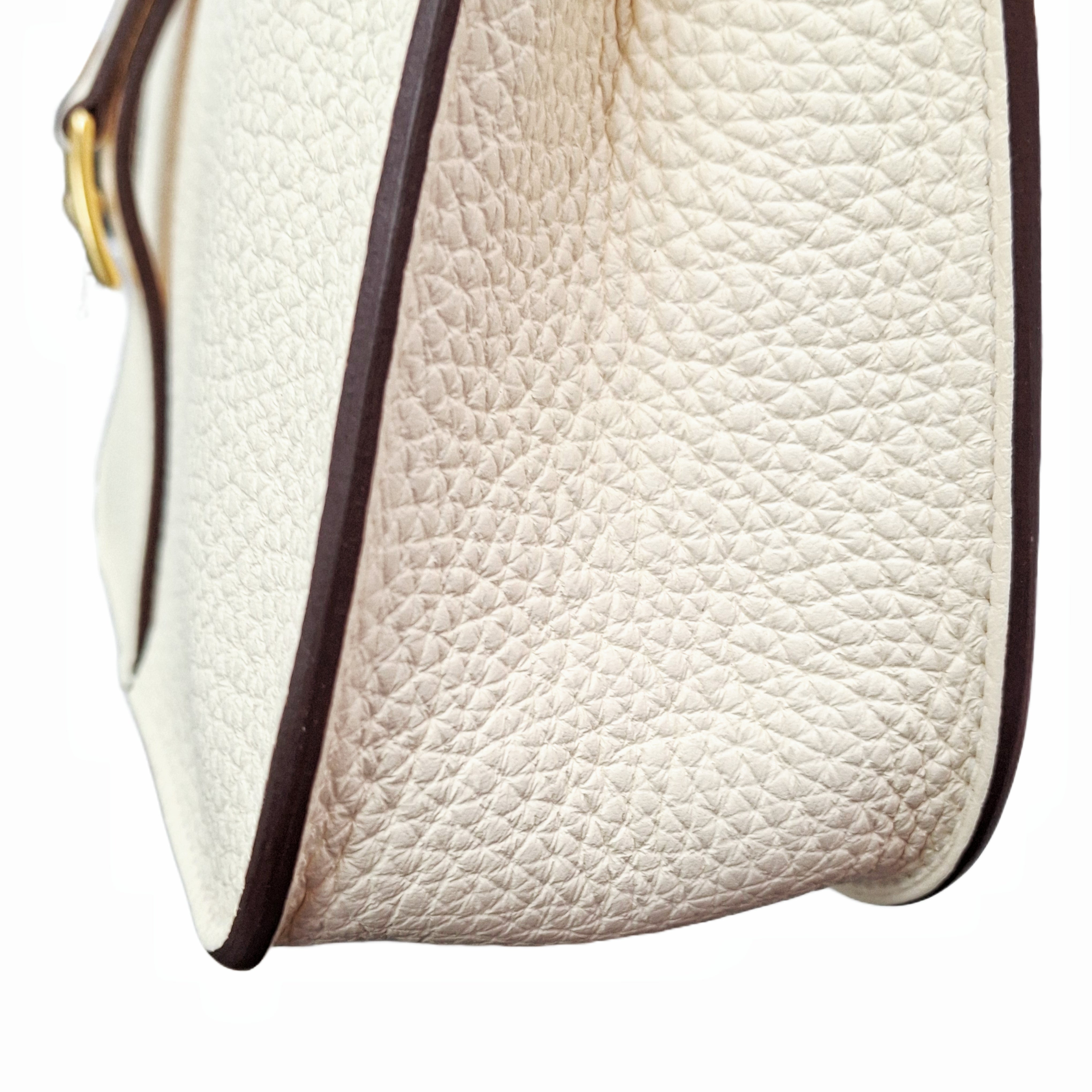 Hermès HALZAN 25 Togo Leather GHW Nata (White) U Stamp