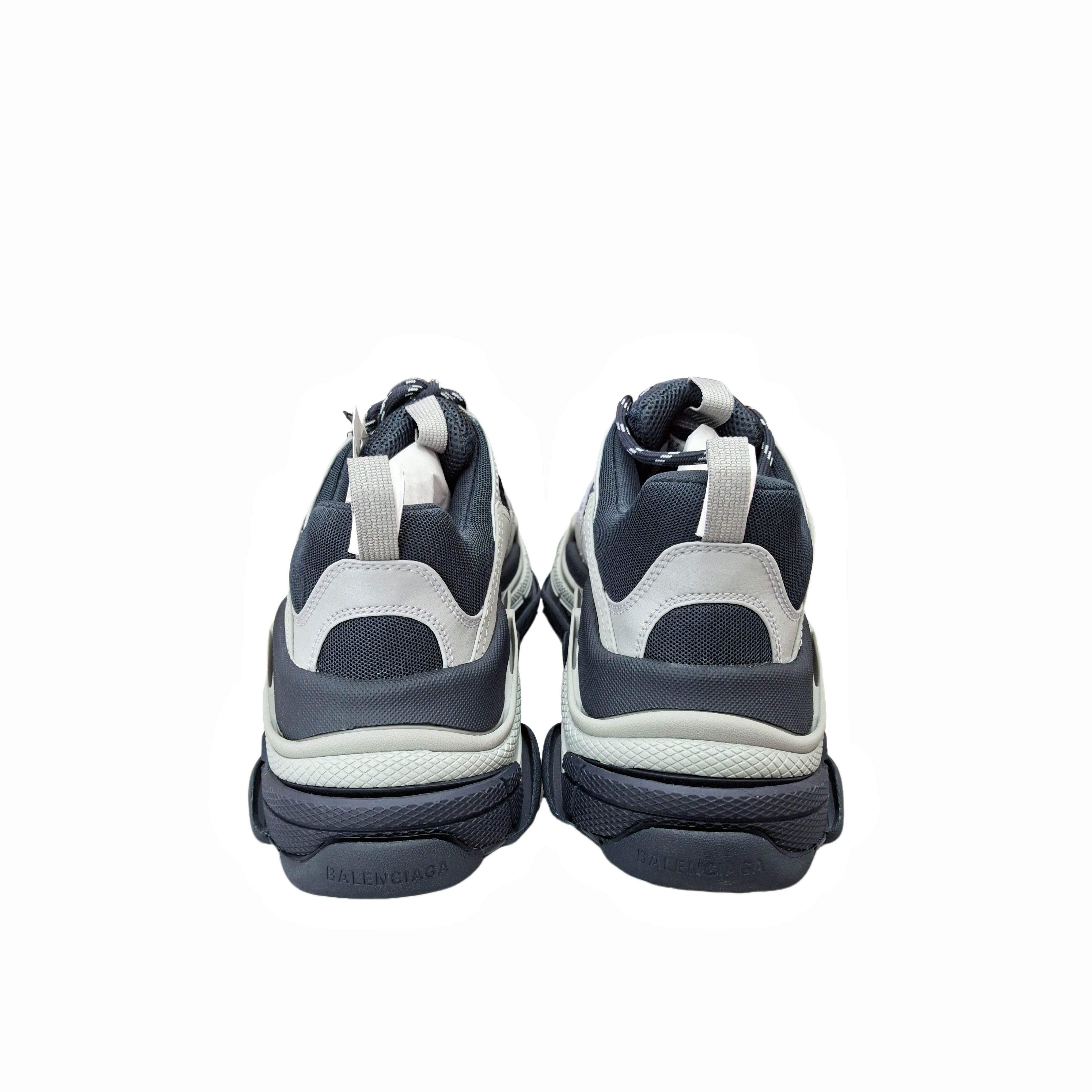 Balenciaga Triple S Clear Sole Sneakers (Grey and Blue) 35