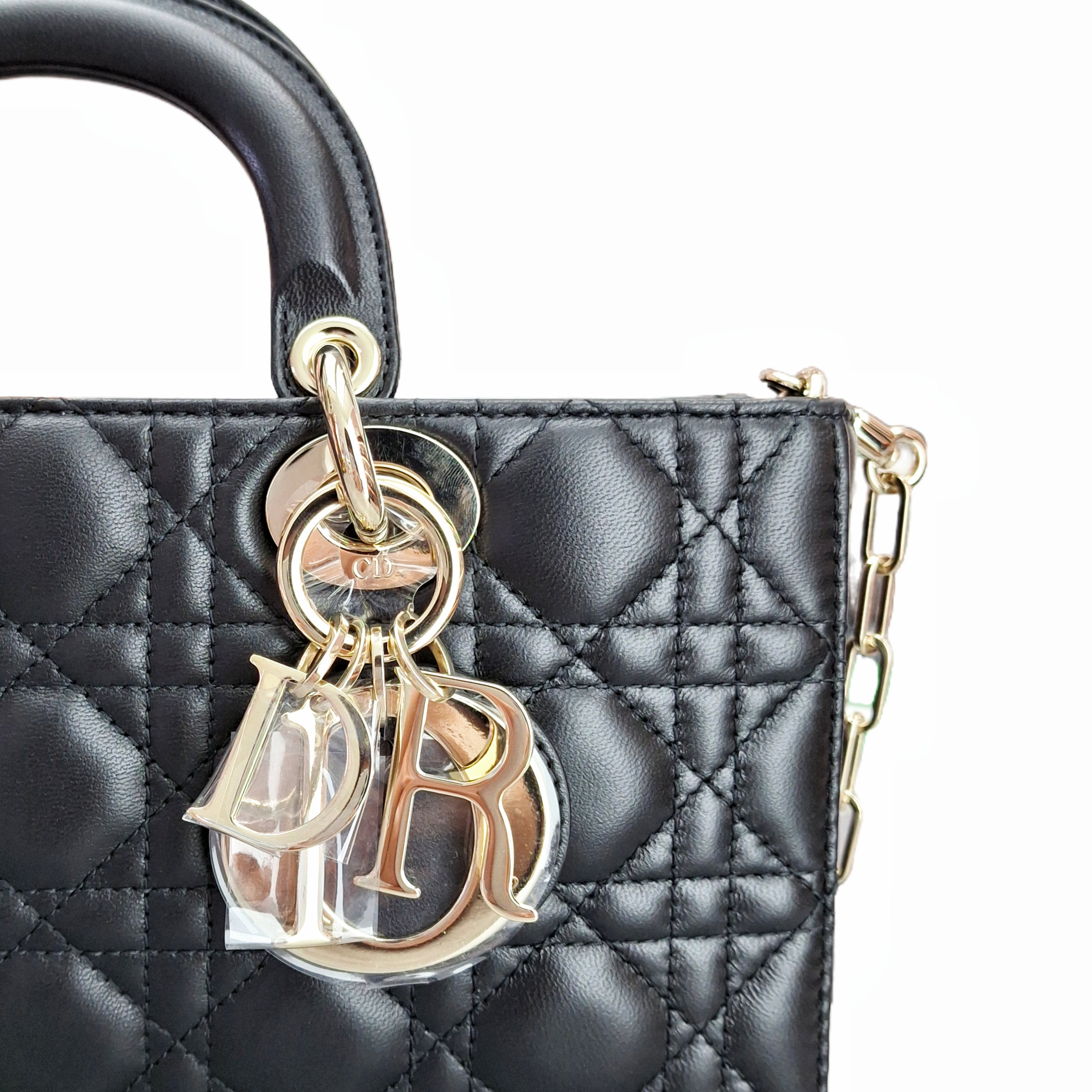 Christian Dior Lady D-Joy Medium in Cannage Lambskin (black)