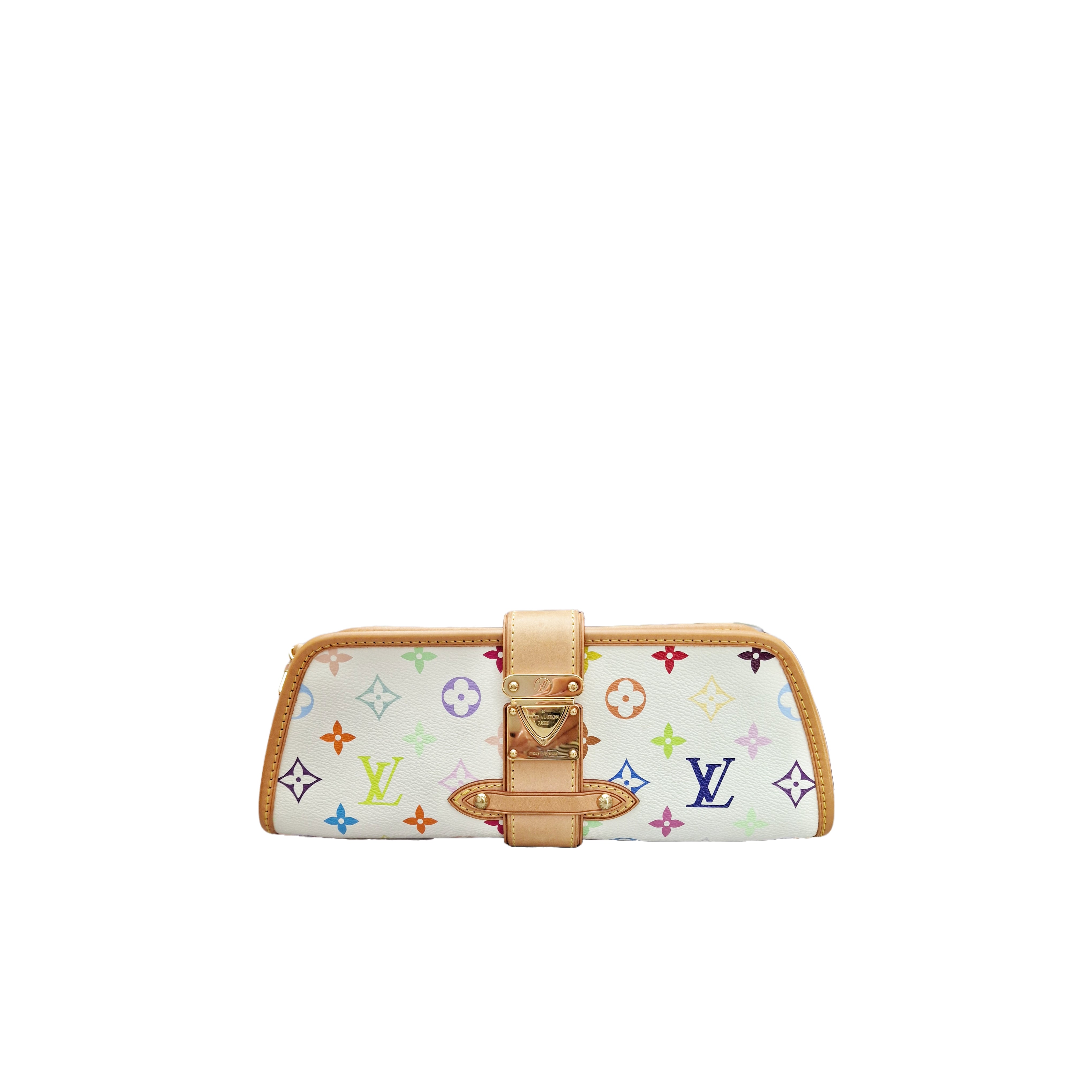 Louis Vuitton Monogram Canvas Multicolour Vintage Shirley Clutch GHW (White)