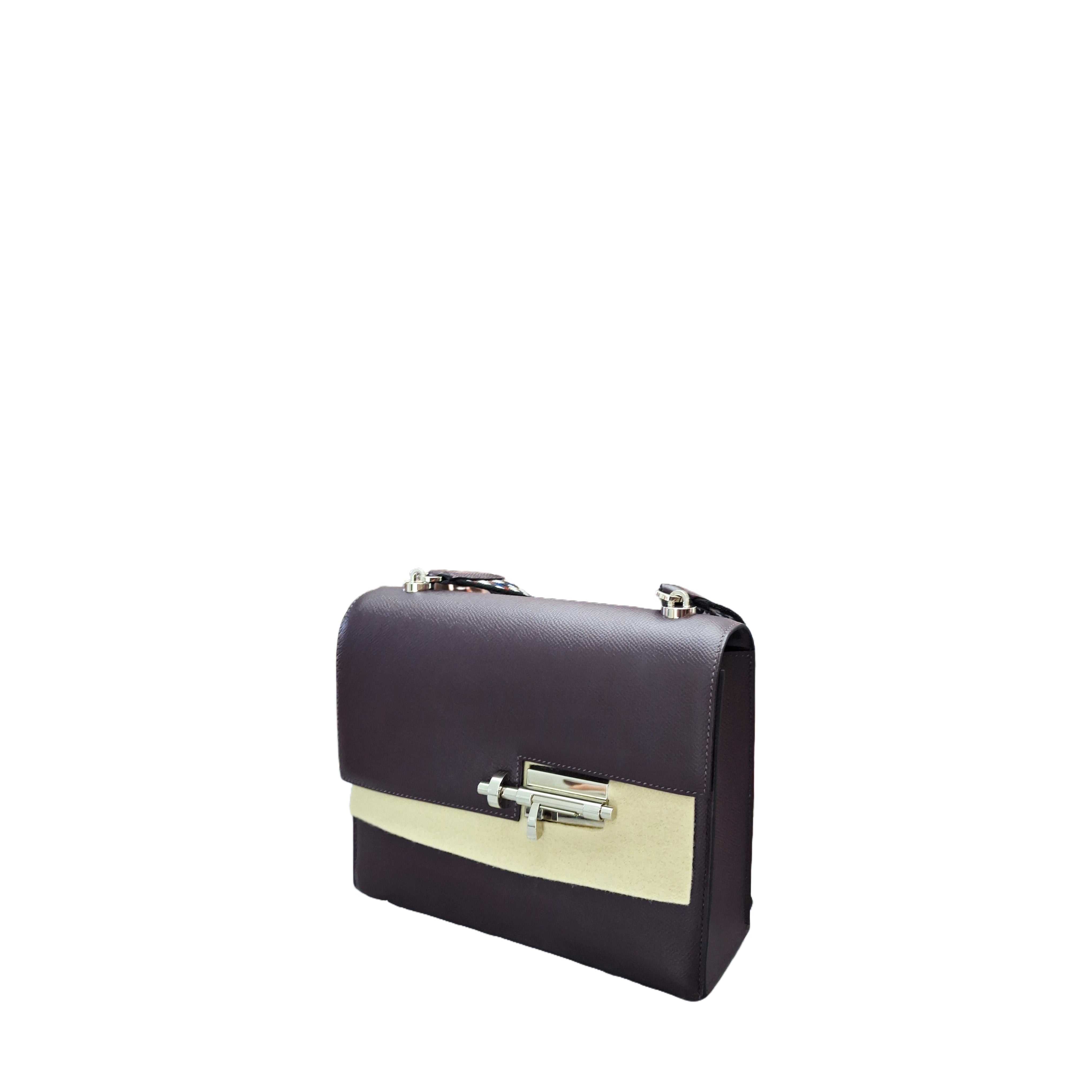 HERMÈS Verrou 21 bag Epsom calfskin Raisin (purple) D stamp