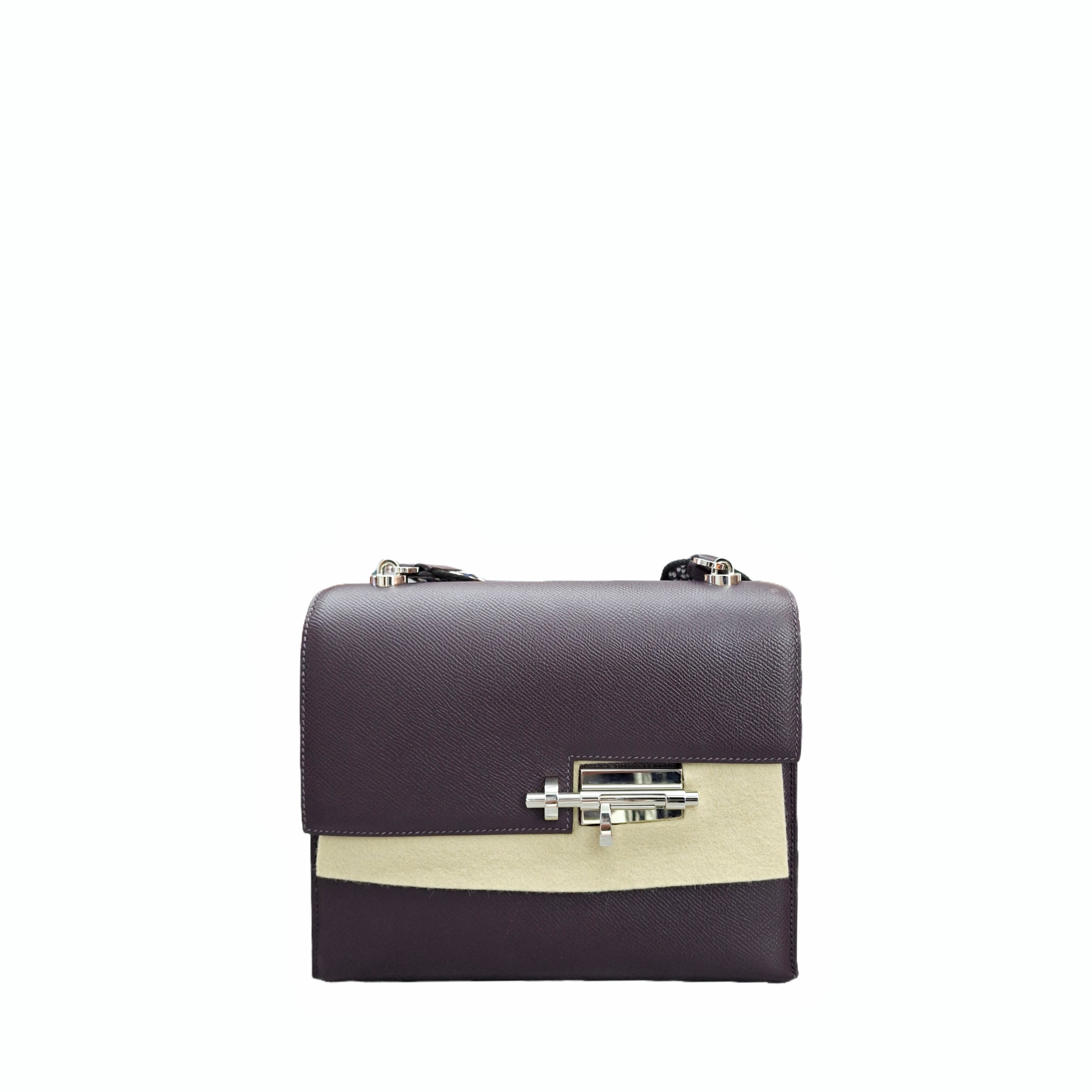 HERMÈS Verrou 21 bag Epsom calfskin Raisin (purple) D stamp