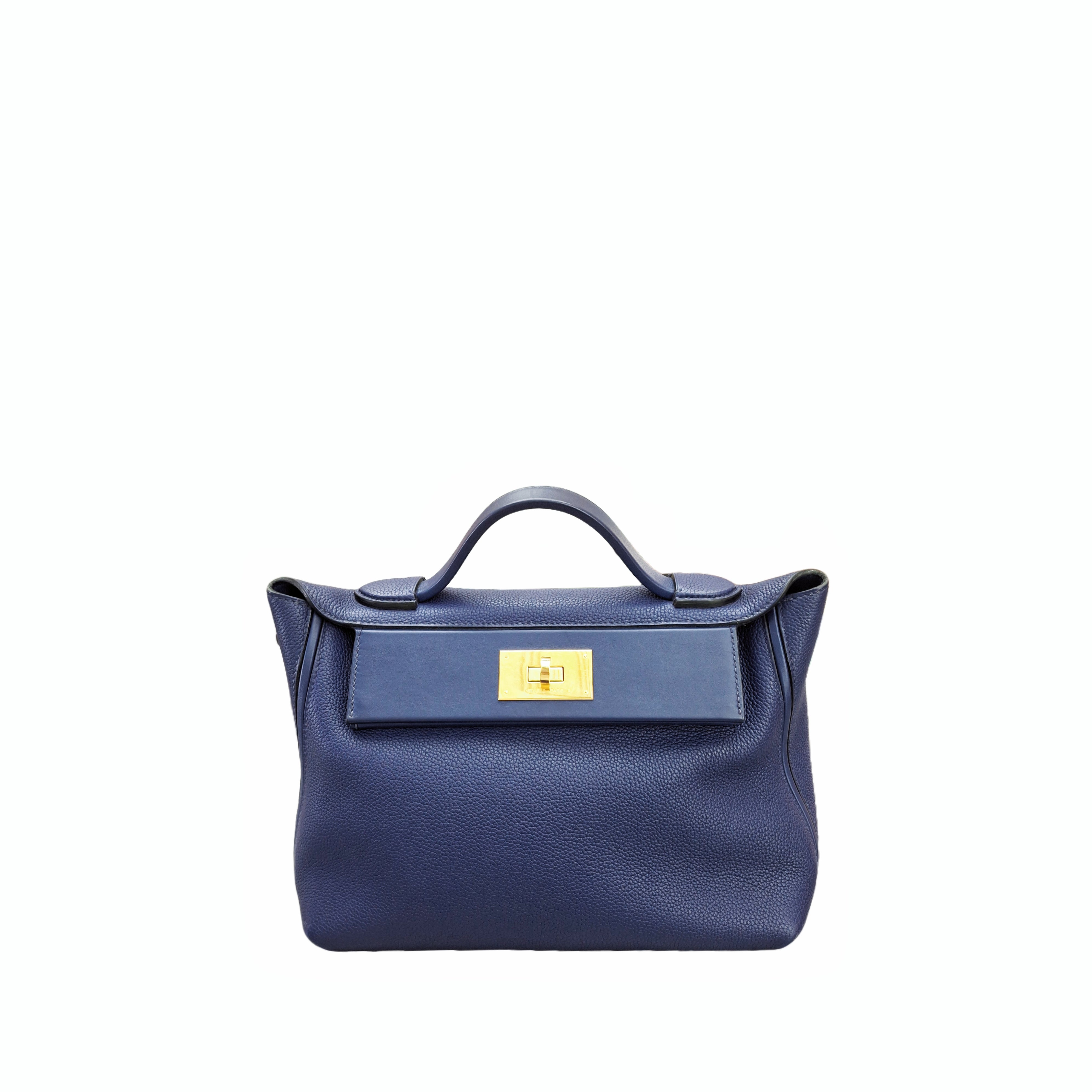 HERMÈS 24/24 - 29 Bag GHW Bleu Abysse (Crystal Blue) D Stamp