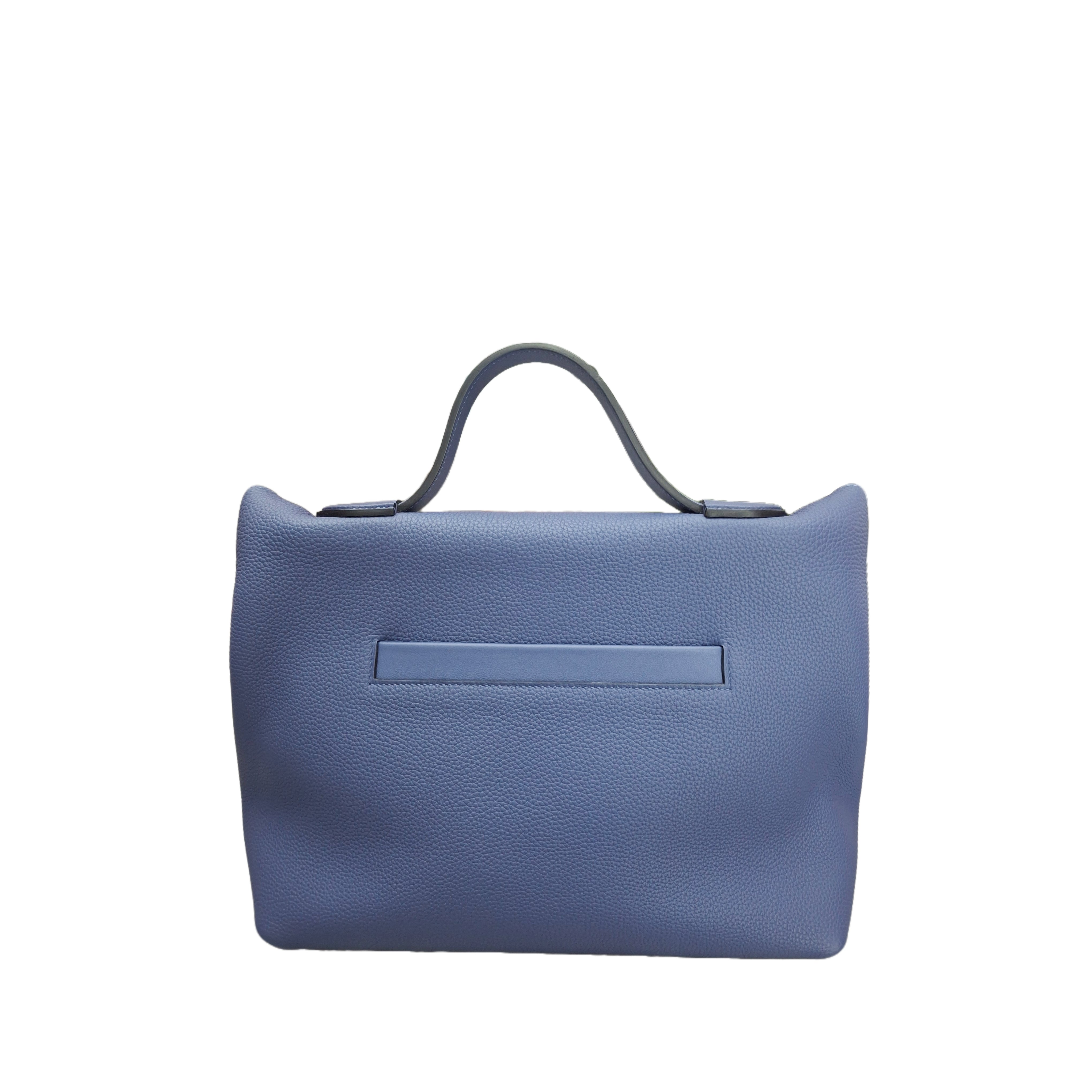 HERMÈS 24/24 - 35 Bag in SHW Bleu Abysse (Crystal Blue) D Stamp