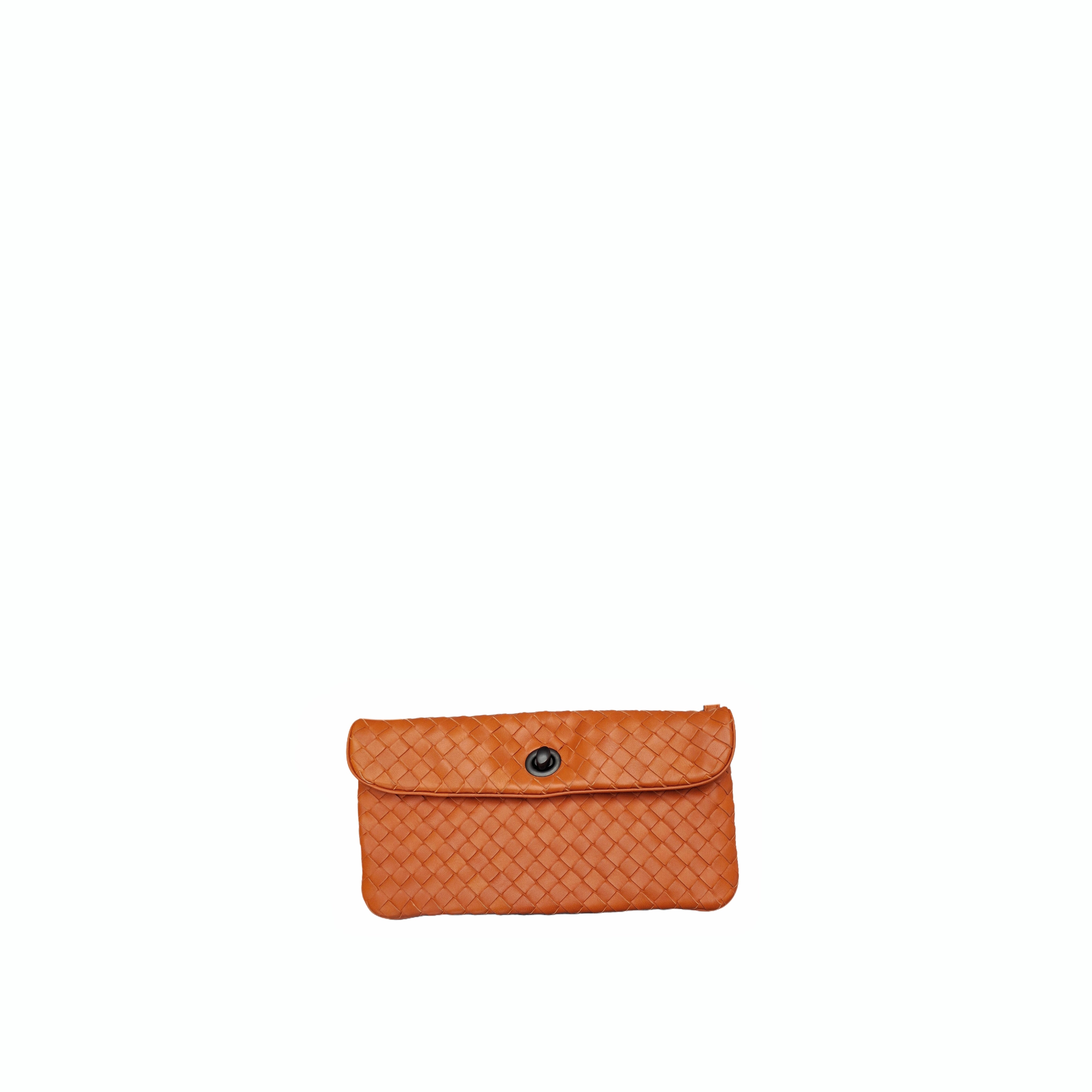 Bottega Veneta Intrecciato Wallet Clutch (Orange)