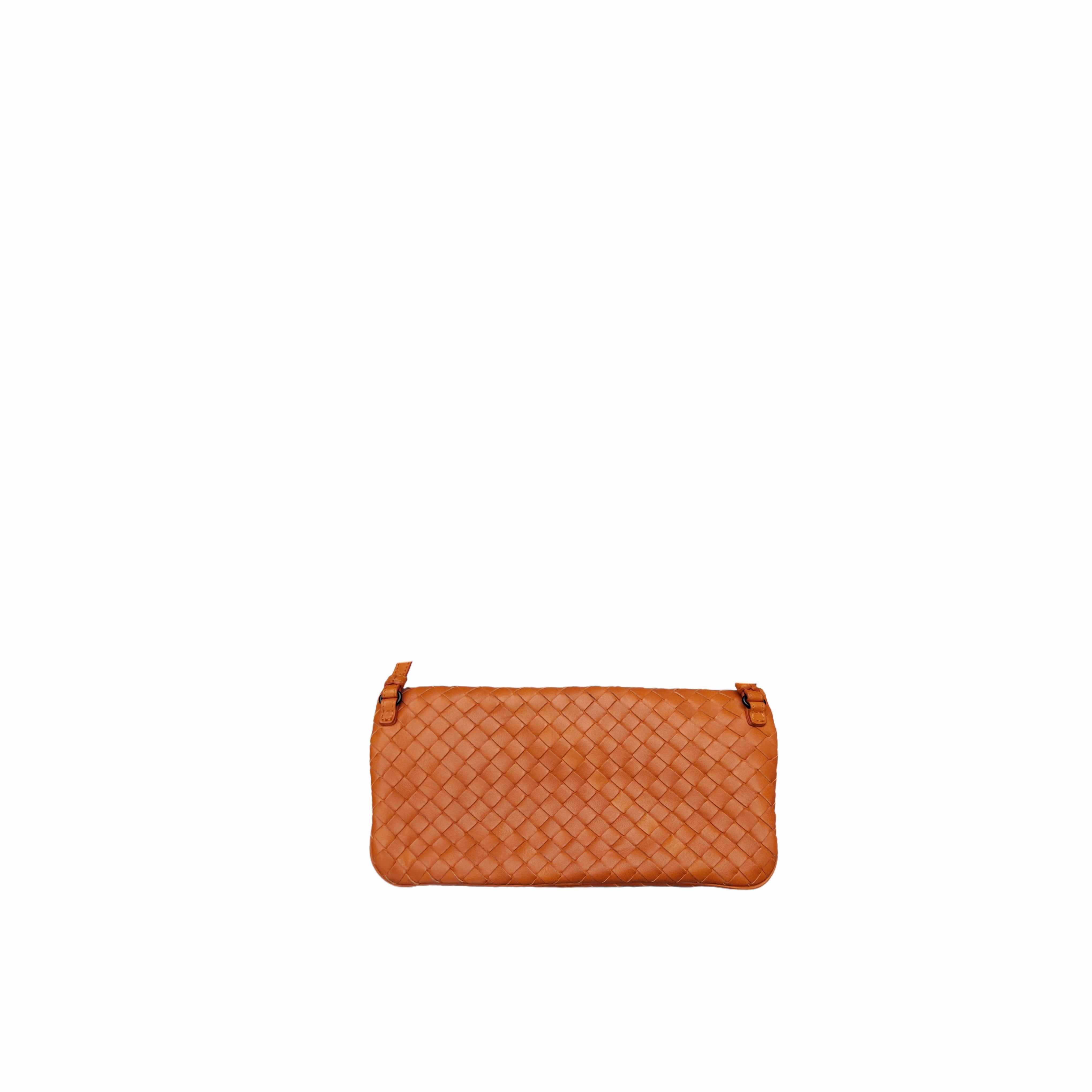 Bottega Veneta Intrecciato Wallet Clutch (Orange)