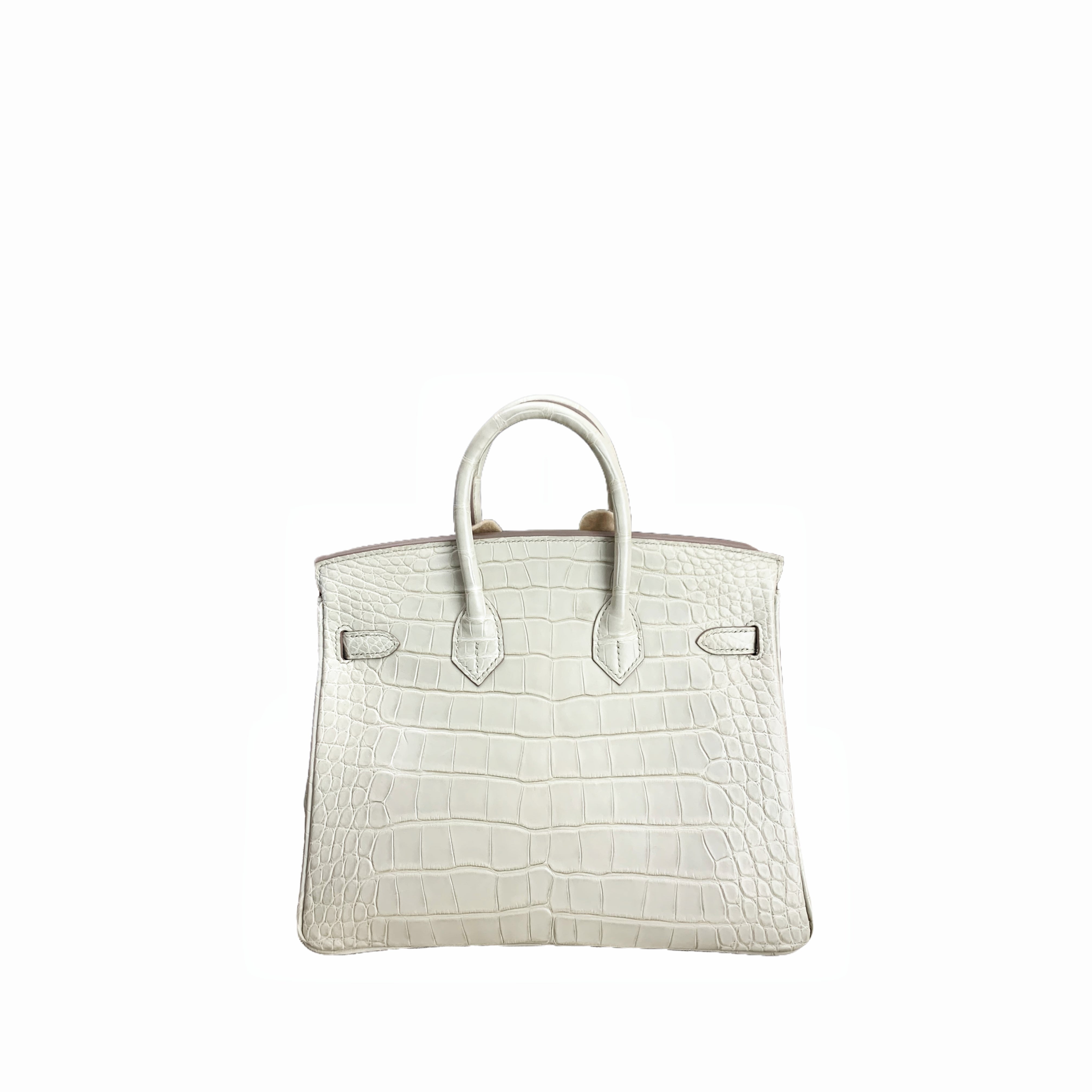 Hermès Birkin 25 Beton (white) Matte Alligator GHW B Stamp