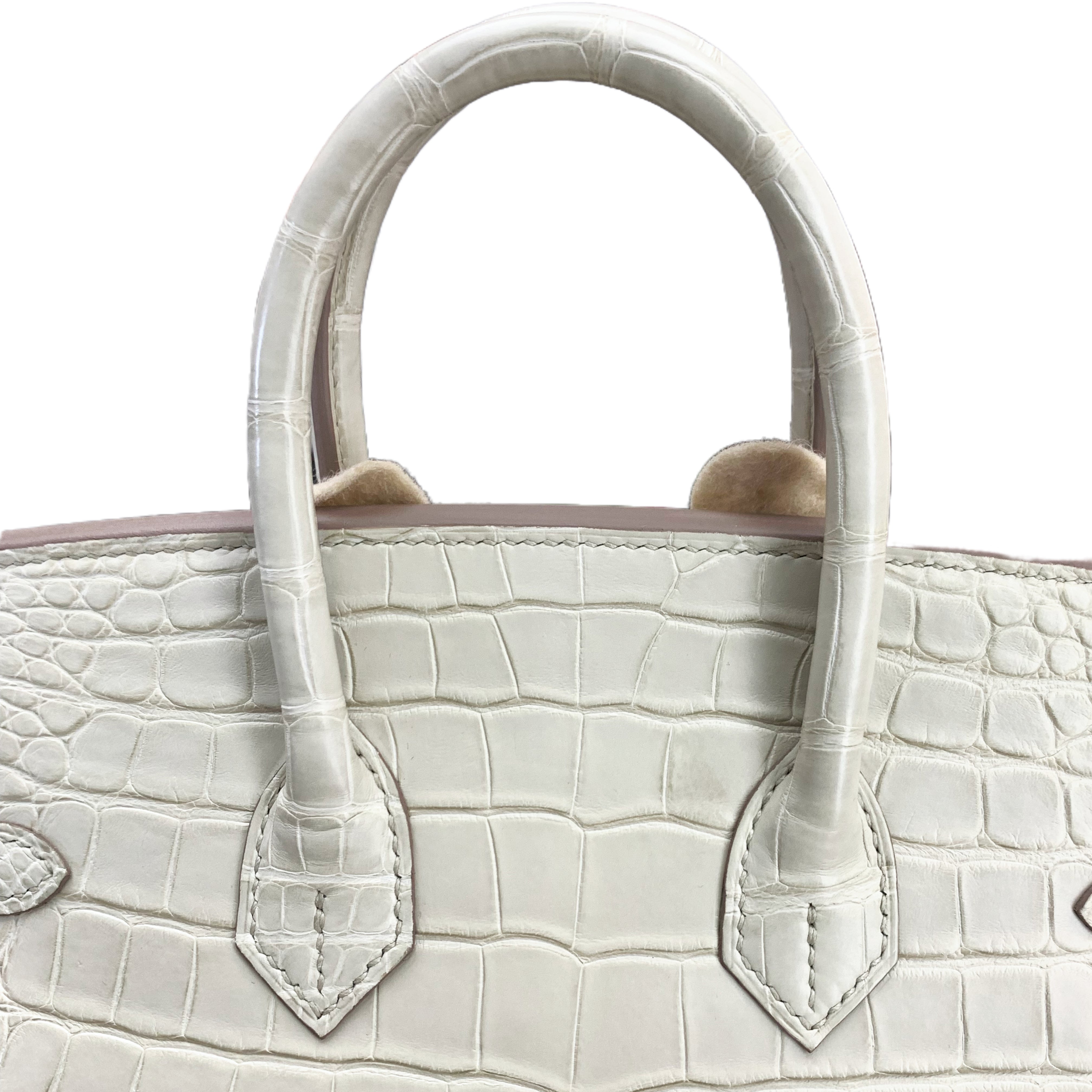 Hermès Birkin 25 Beton (white) Matte Alligator GHW B Stamp